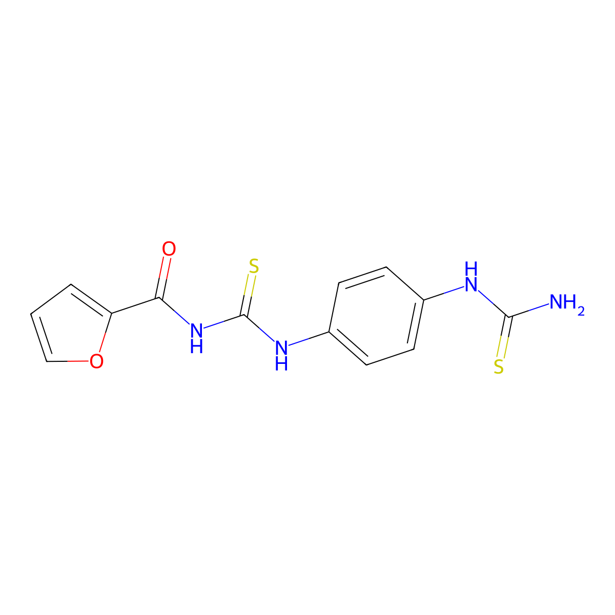N-[[4-(carbamothioylamino)phenyl]carbamothioyl]furan-2-carboxamide molecular structure, CAS 638153-95-4