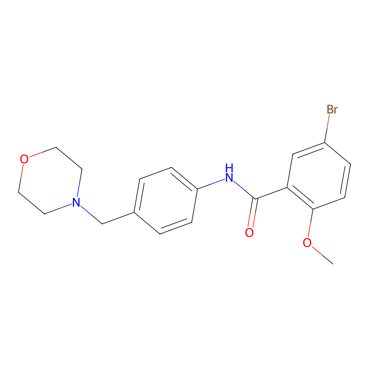 5-bromo-2-methoxy-N-[4-(morpholin-4-ylmethyl)phenyl]benzamide molecular structure, CAS 638154-00-4