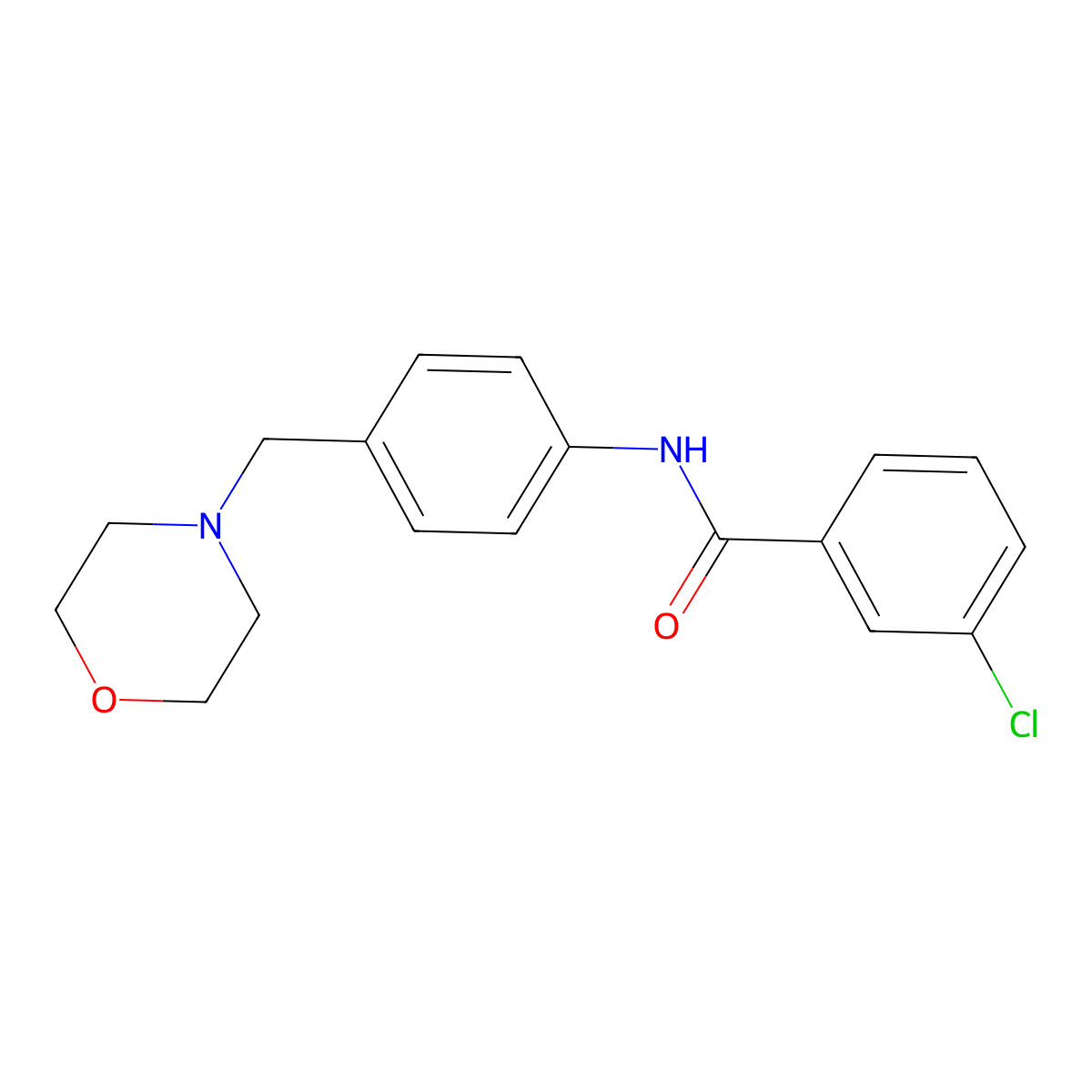 3-chloro-N-[4-(morpholin-4-ylmethyl)phenyl]benzamide molecular structure, CAS 638154-20-8