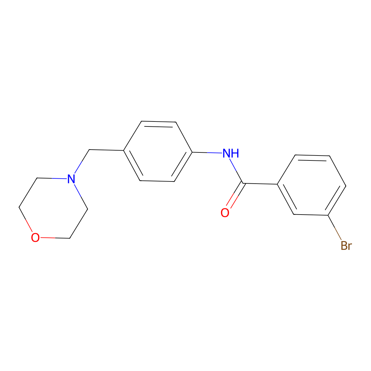 3-bromo-N-[4-(morpholin-4-ylmethyl)phenyl]benzamide molecular structure, CAS 638154-22-0