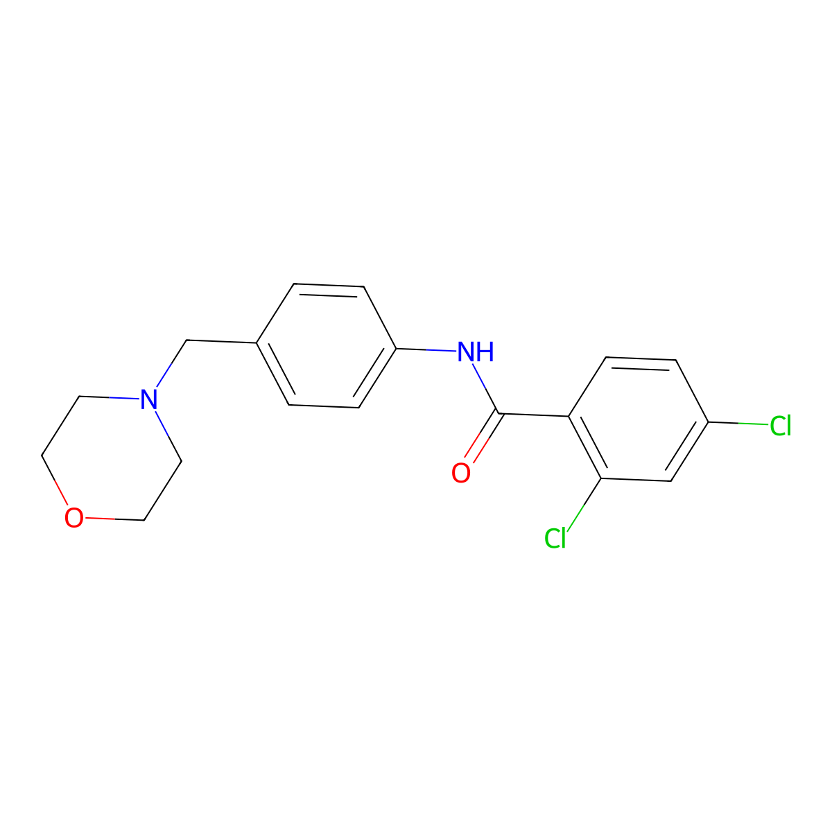 2,4-dichloro-N-[4-(4-morpholinylmethyl)phenyl]benzamide molecular structure, CAS 638154-40-2