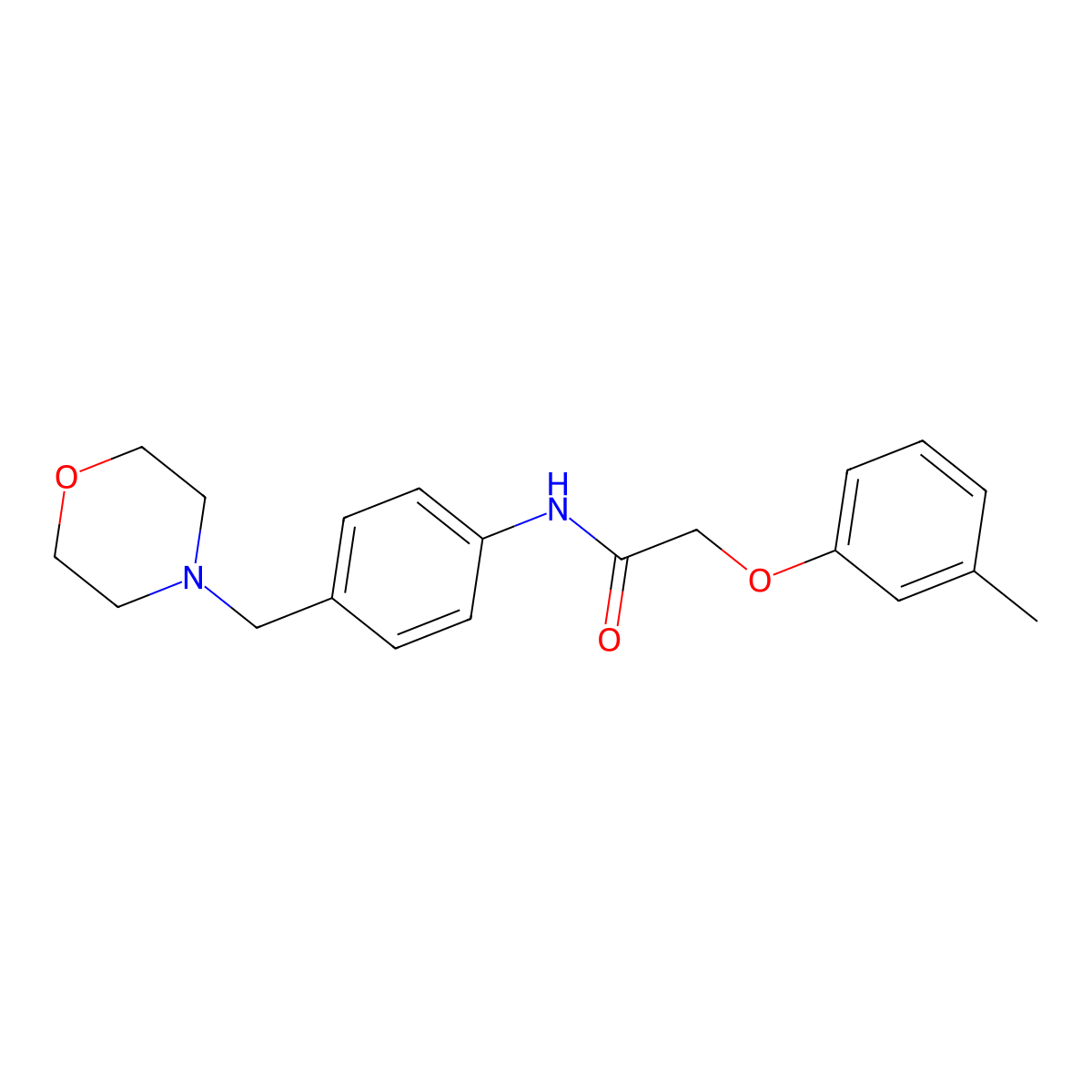 2-(3-methylphenoxy)-N-[4-(morpholin-4-ylmethyl)phenyl]acetamide molecular structure, CAS 638155-03-0