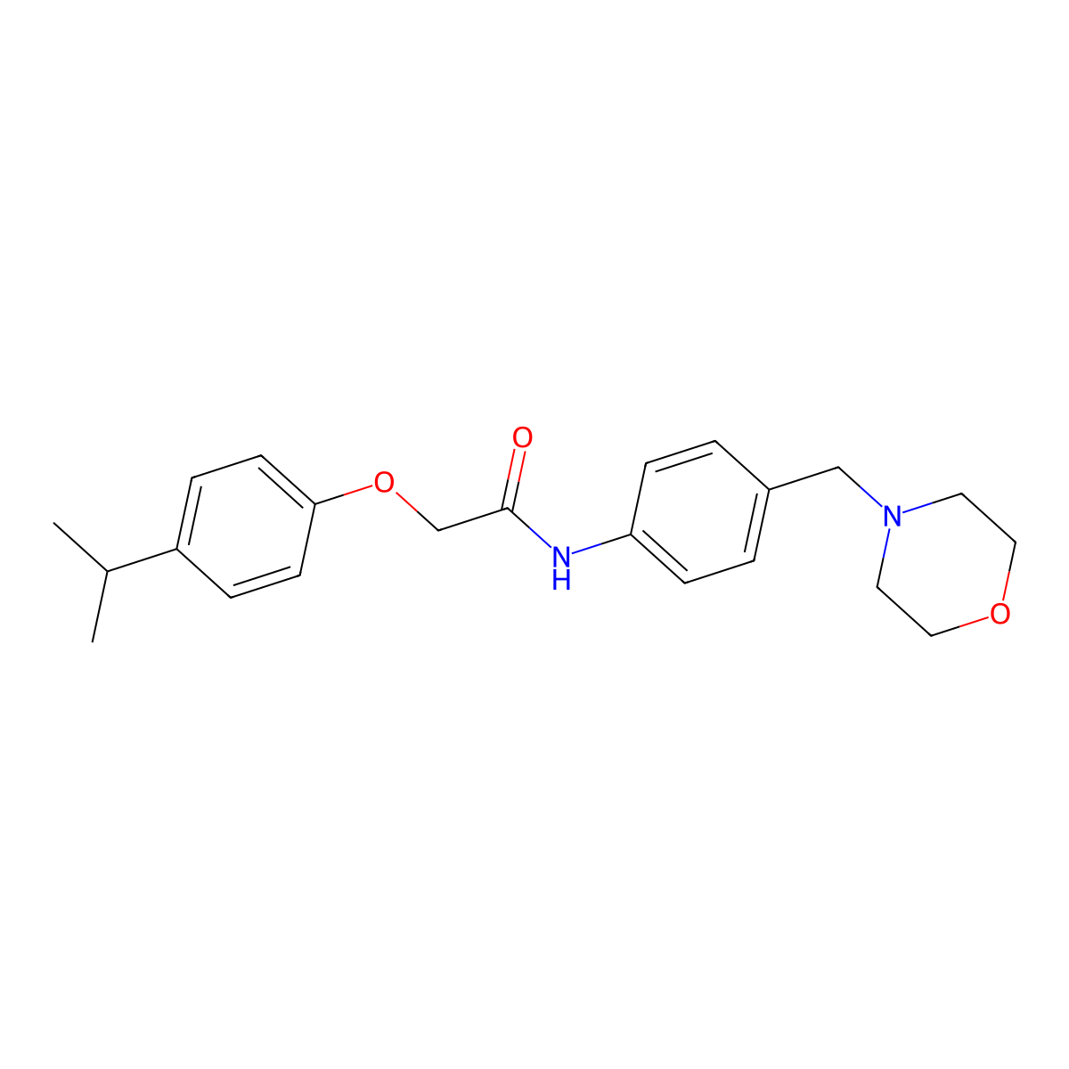 N-[4-(morpholin-4-ylmethyl)phenyl]-2-(4-propan-2-ylphenoxy)acetamide molecular structure, CAS 638155-12-1