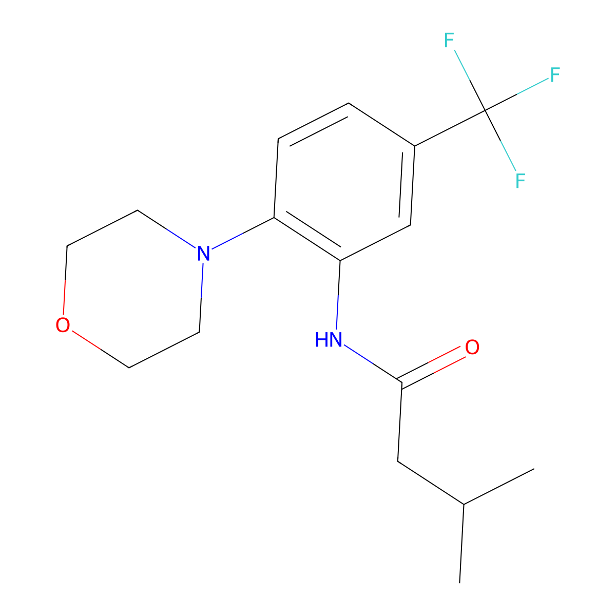 3-methyl-N-[2-morpholin-4-yl-5-(trifluoromethyl)phenyl]butanamide molecular structure, CAS 638155-20-1
