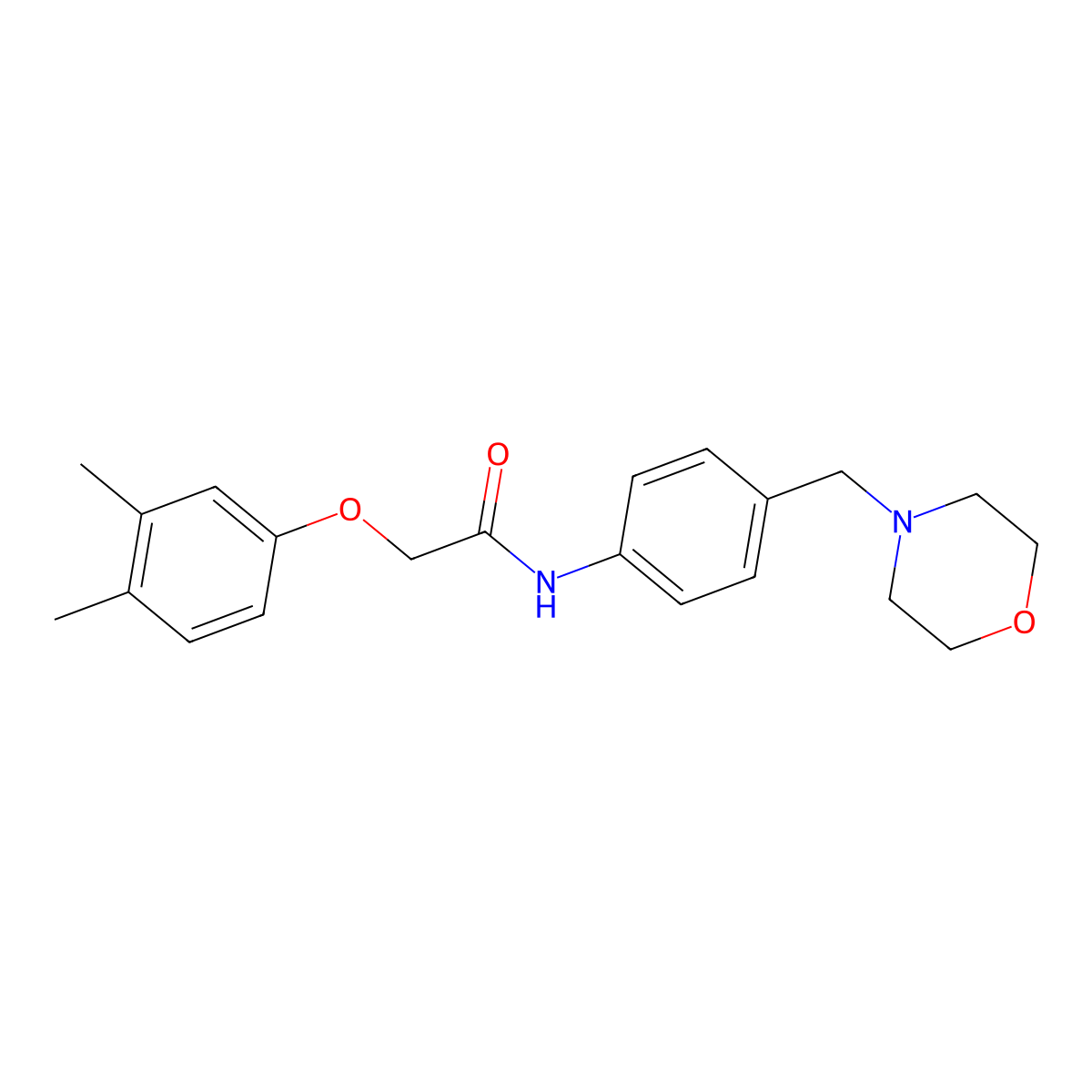 2-(3,4-dimethylphenoxy)-N-[4-(morpholin-4-ylmethyl)phenyl]acetamide molecular structure, CAS 638155-21-2