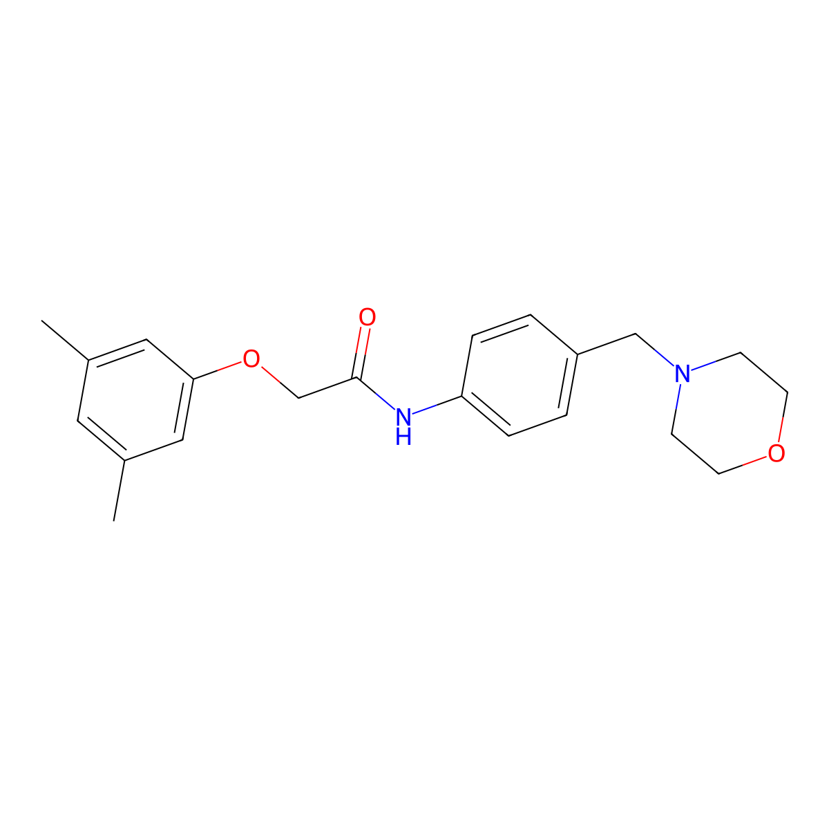 2-(3,5-dimethylphenoxy)-N-[4-(morpholin-4-ylmethyl)phenyl]acetamide molecular structure, CAS 638155-30-3