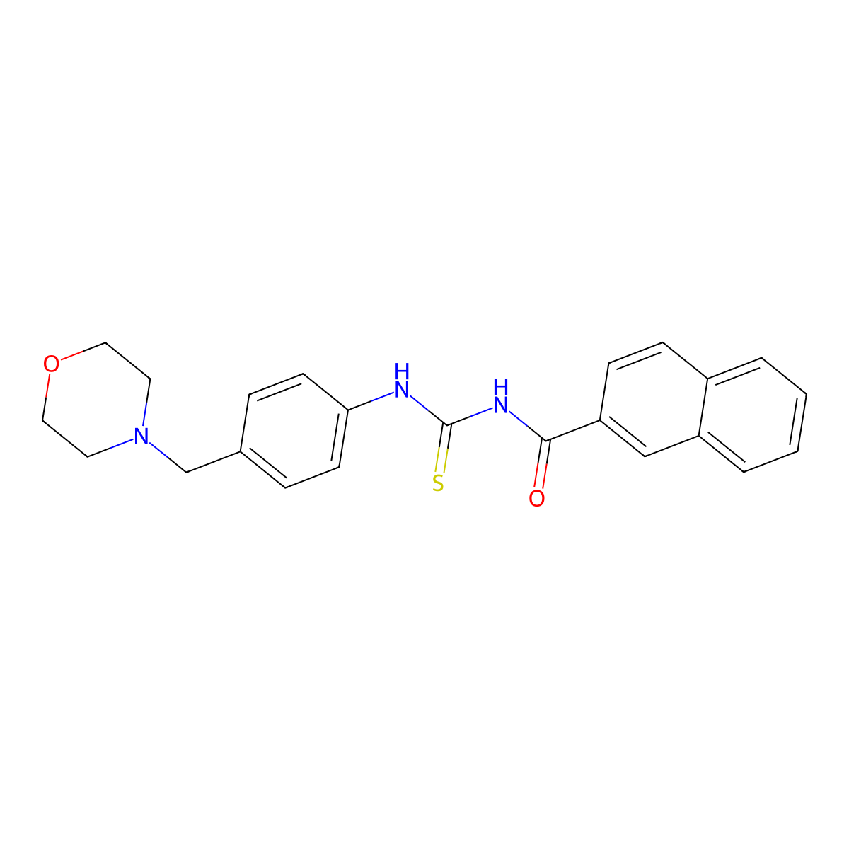 N-[[4-(morpholin-4-ylmethyl)phenyl]carbamothioyl]naphthalene-2-carboxamide molecular structure, CAS 638155-31-4