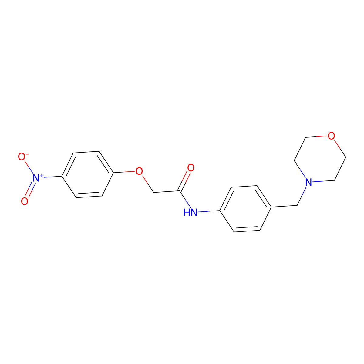 N-[4-(morpholin-4-ylmethyl)phenyl]-2-(4-nitrophenoxy)acetamide molecular structure, CAS 638155-36-9