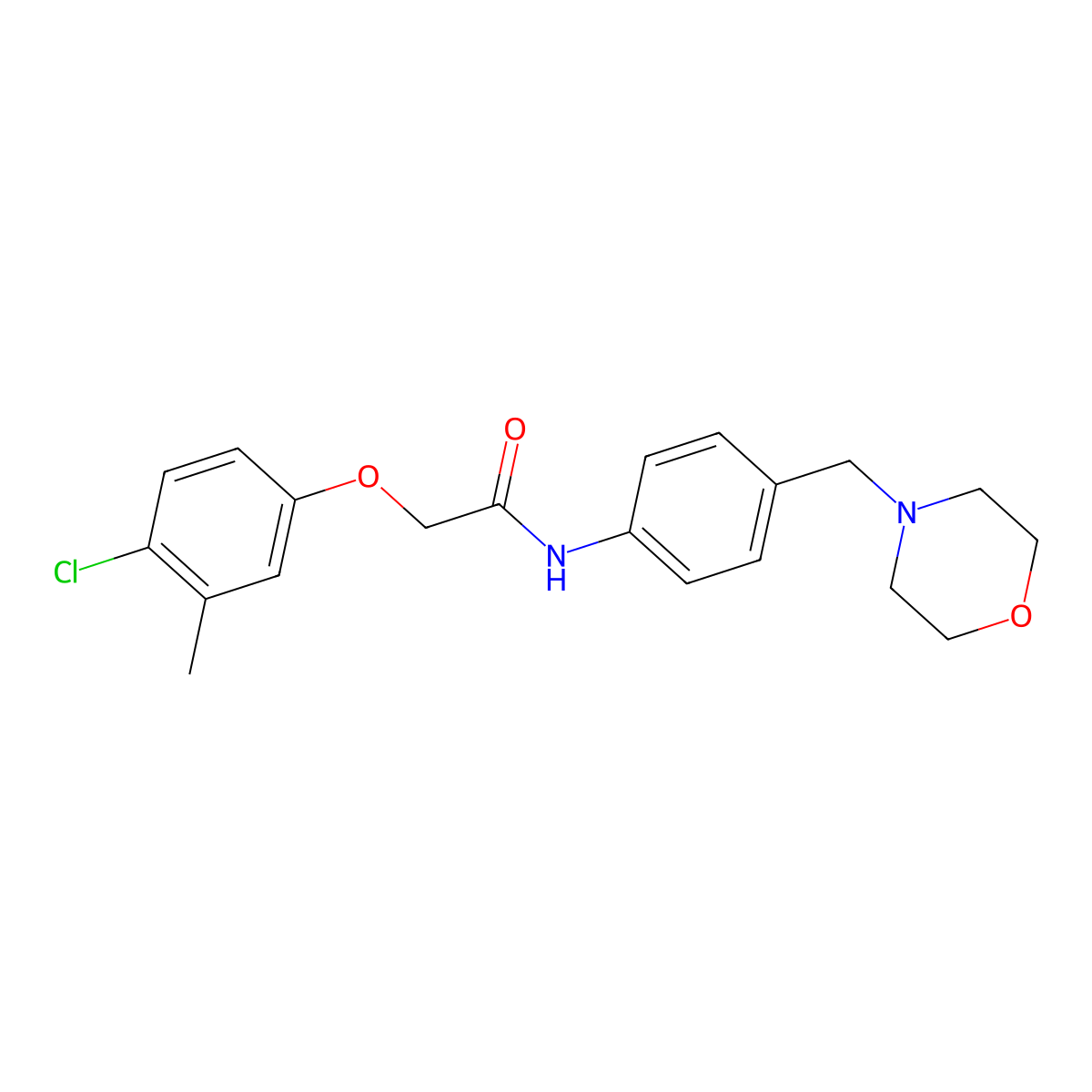 2-(4-chloro-3-methylphenoxy)-N-[4-(morpholin-4-ylmethyl)phenyl]acetamide molecular structure, CAS 638155-45-0