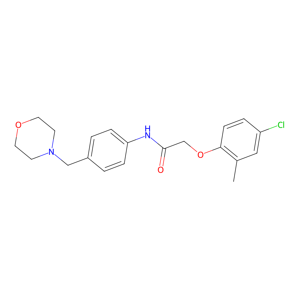 2-(4-chloro-2-methylphenoxy)-N-[4-(morpholin-4-ylmethyl)phenyl]acetamide molecular structure, CAS 638155-48-3