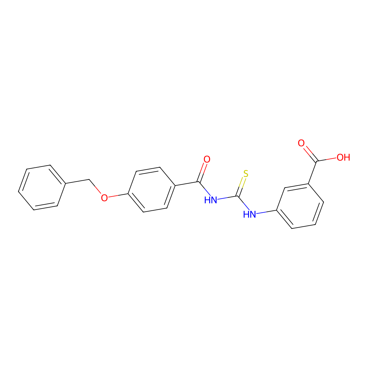 3-[({[4-(Benzyloxy)phenyl]carbonyl}carbamothioyl)amino]benzoic acid molecular structure, CAS 638155-55-2