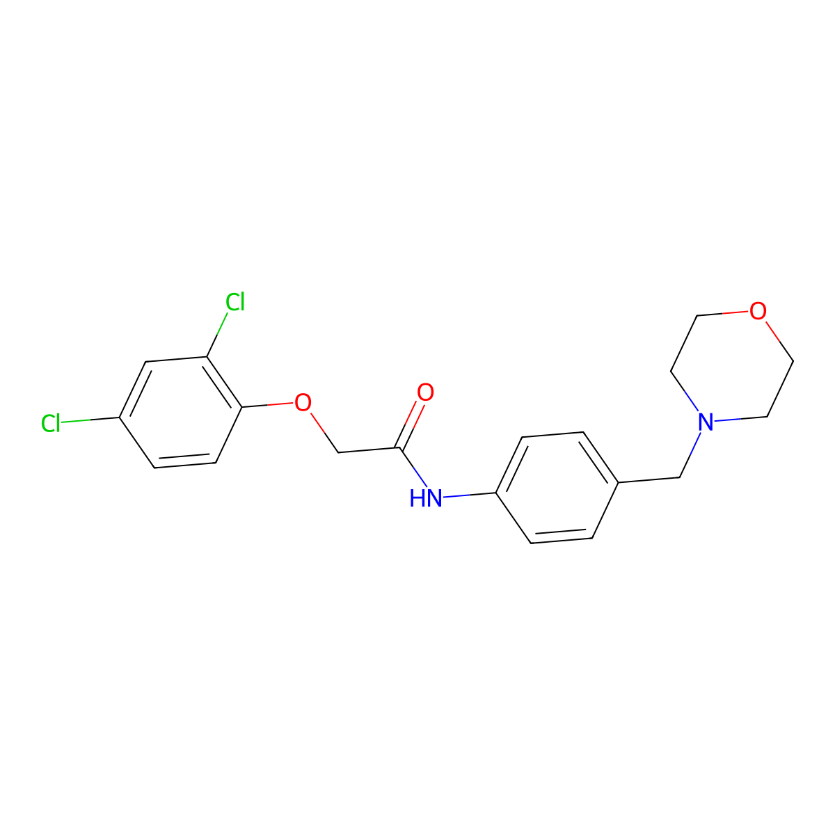 2-(2,4-dichlorophenoxy)-N-[4-(morpholin-4-ylmethyl)phenyl]acetamide molecular structure, CAS 638155-57-4
