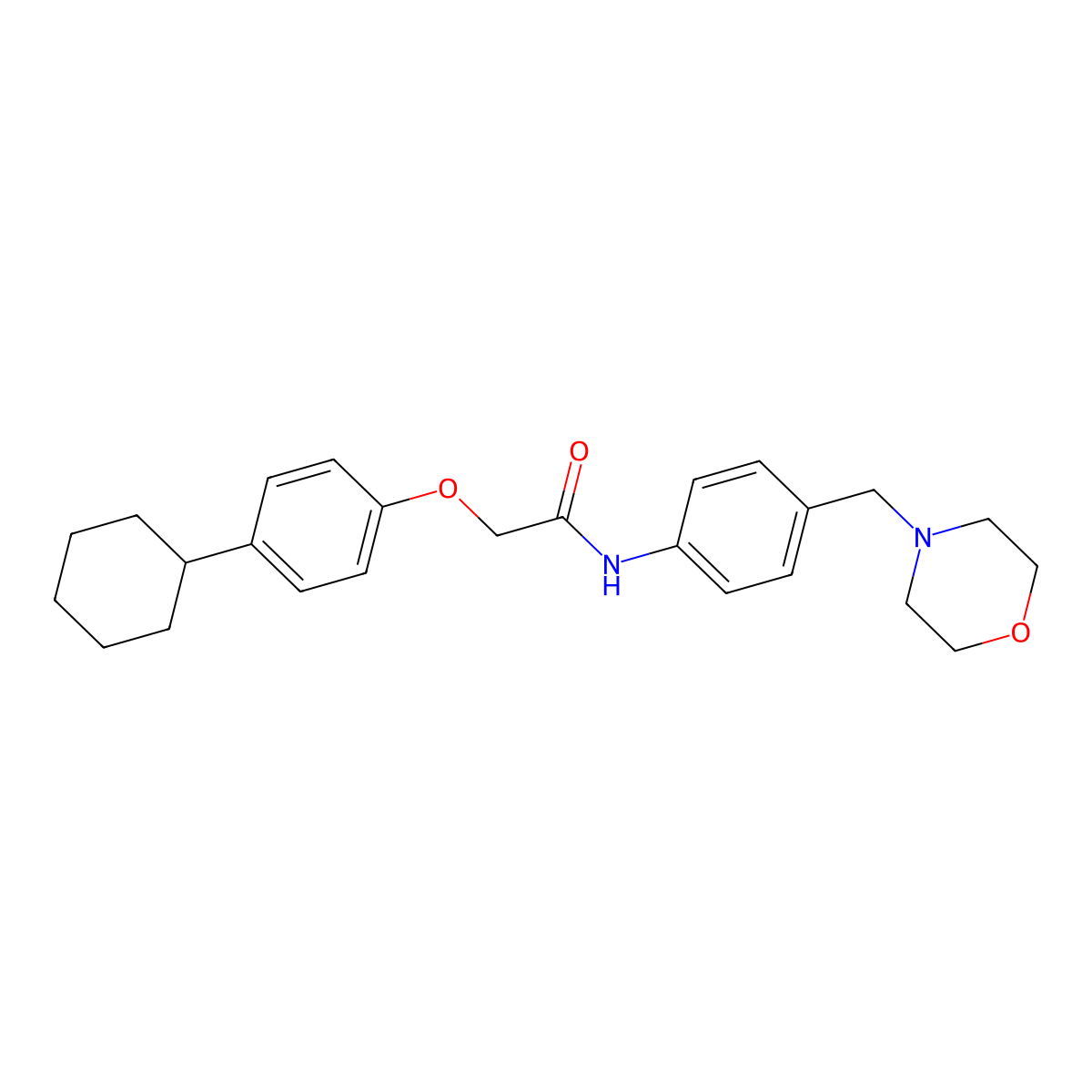 2-(4-cyclohexylphenoxy)-N-[4-(morpholin-4-ylmethyl)phenyl]acetamide molecular structure, CAS 638155-63-2