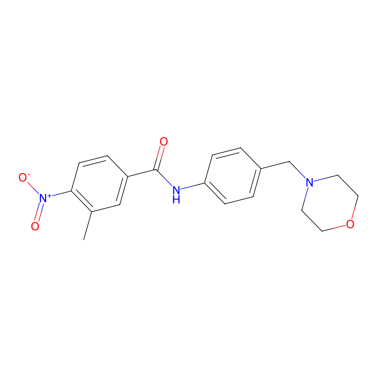 3-methyl-N-[4-(morpholin-4-ylmethyl)phenyl]-4-nitrobenzamide molecular structure, CAS 638155-78-9