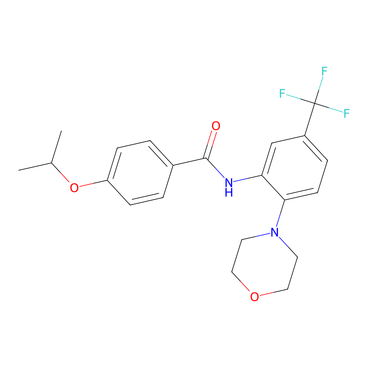 N-[2-morpholin-4-yl-5-(trifluoromethyl)phenyl]-4-propan-2-yloxybenzamide molecular structure, CAS 638155-82-5