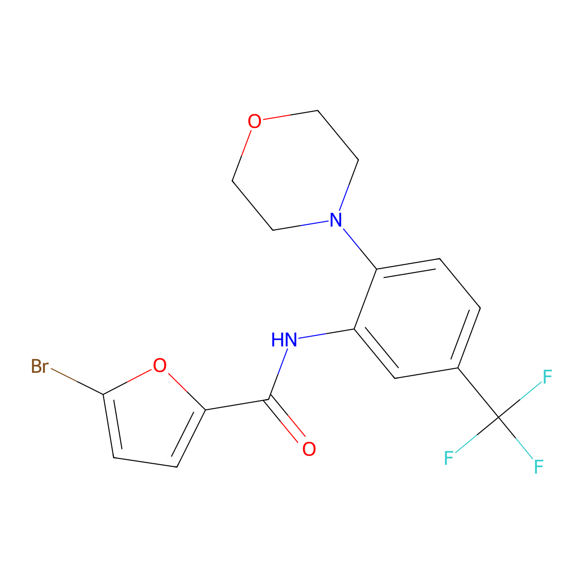 5-bromo-N-[2-morpholin-4-yl-5-(trifluoromethyl)phenyl]furan-2-carboxamide molecular structure, CAS 638155-97-2