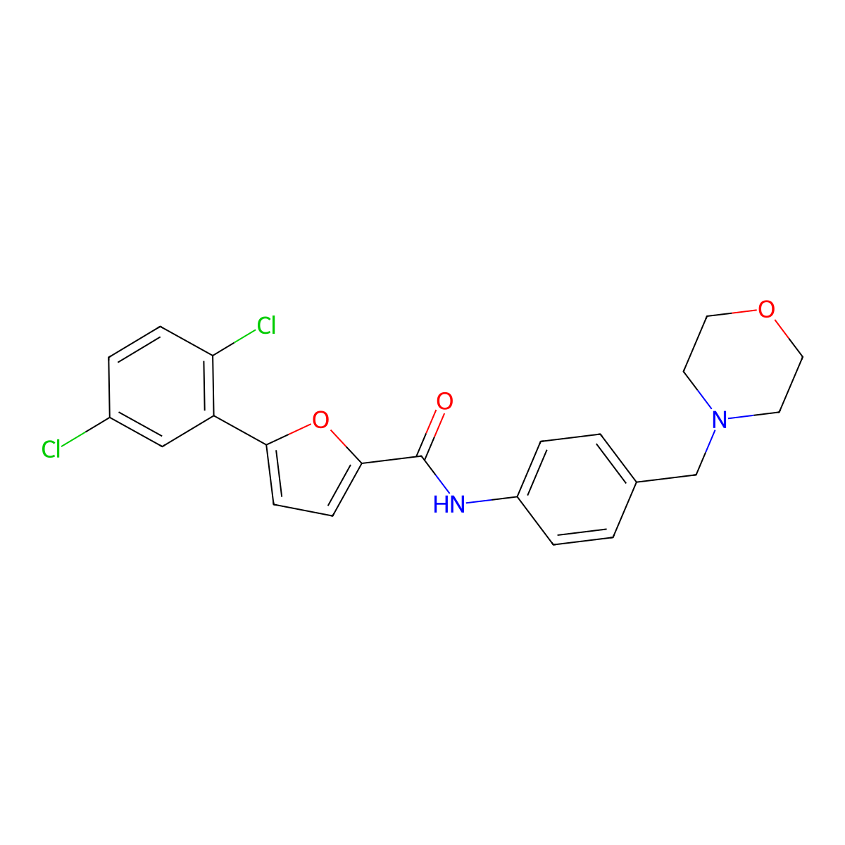 5-(2,5-dichlorophenyl)-N-[4-(morpholin-4-ylmethyl)phenyl]furan-2-carboxamide molecular structure, CAS 638156-08-8