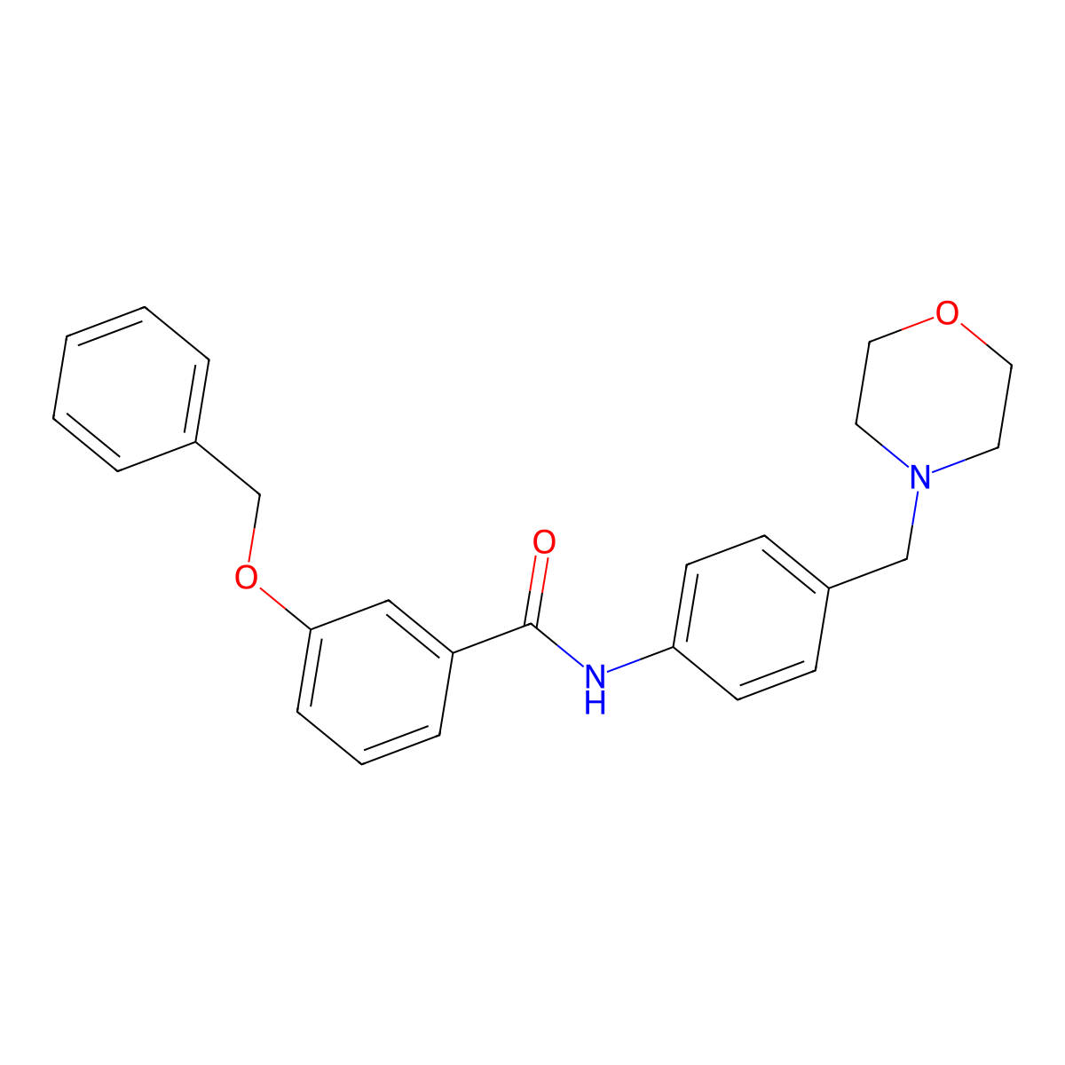 N-[4-(morpholin-4-ylmethyl)phenyl]-3-phenylmethoxybenzamide molecular structure, CAS 638156-15-7