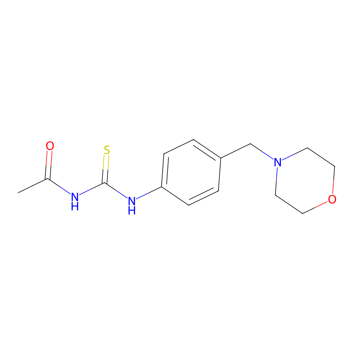 N-acetyl-N'-[4-(4-morpholinylmethyl)phenyl]thiourea molecular structure, CAS 638156-20-4
