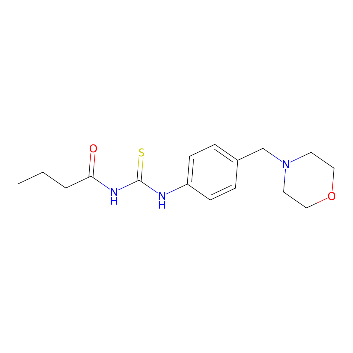 N-[[4-(morpholin-4-ylmethyl)phenyl]carbamothioyl]butanamide molecular structure, CAS 638156-26-0