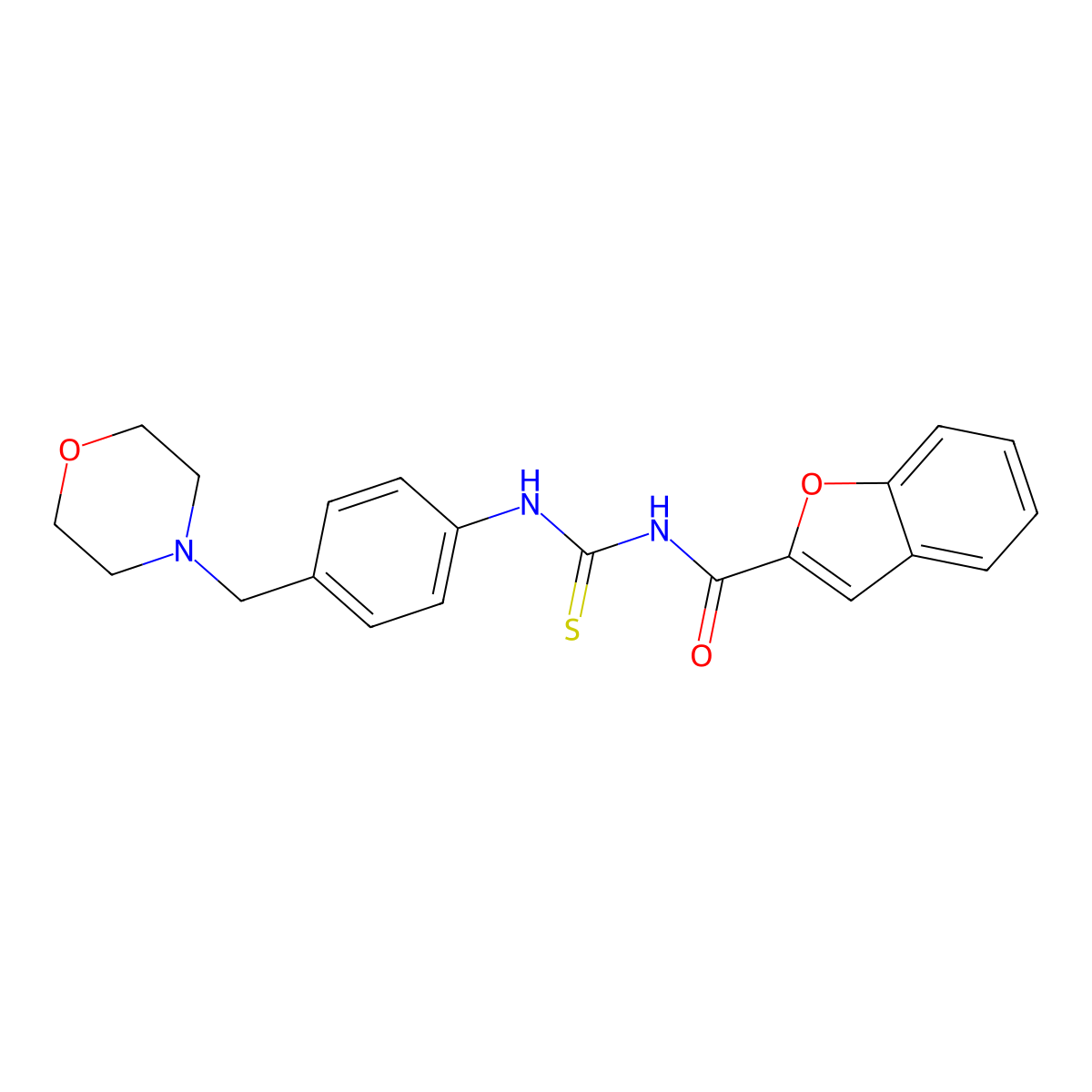 N-[[4-(morpholin-4-ylmethyl)phenyl]carbamothioyl]-1-benzofuran-2-carboxamide molecular structure, CAS 638156-59-9