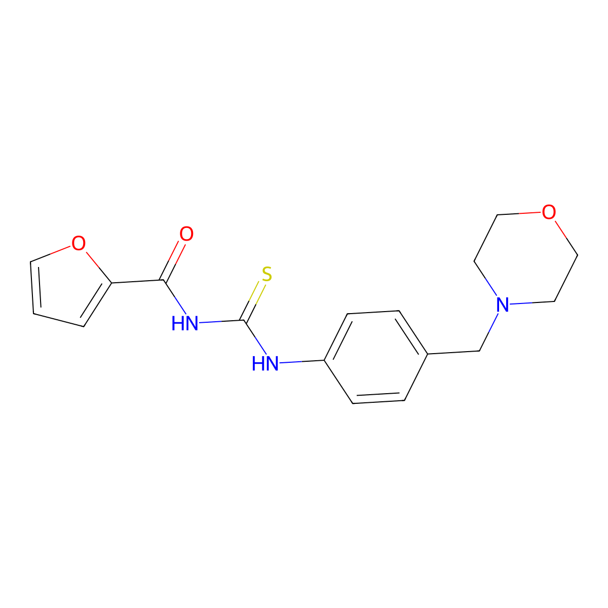 N-[[4-(morpholin-4-ylmethyl)phenyl]carbamothioyl]furan-2-carboxamide molecular structure, CAS 638156-62-4