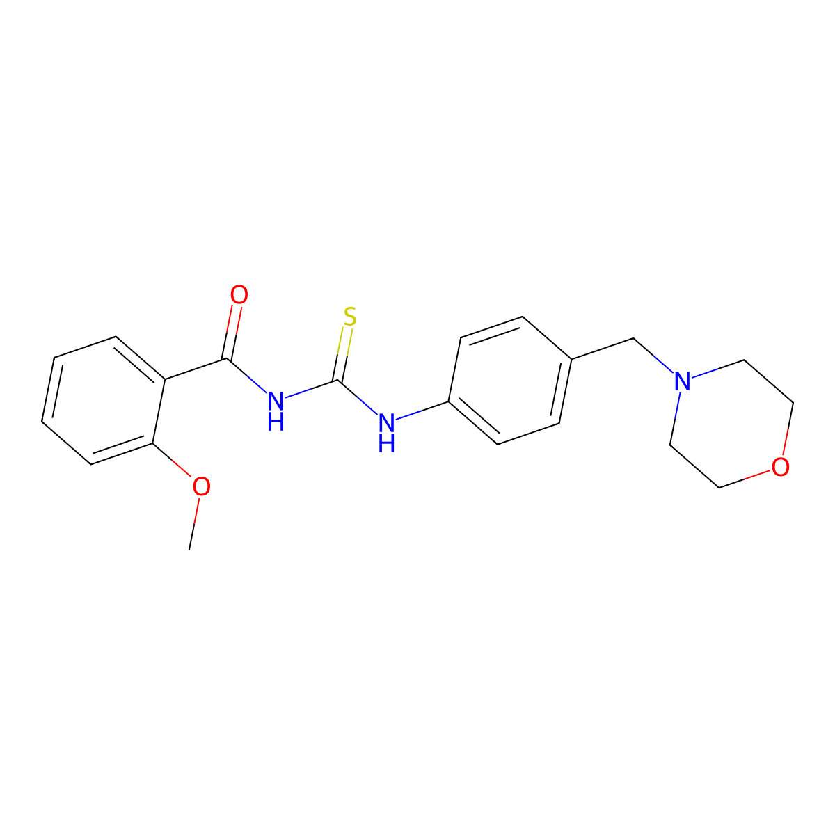 2-methoxy-N-[[4-(morpholin-4-ylmethyl)phenyl]carbamothioyl]benzamide molecular structure, CAS 638156-86-2