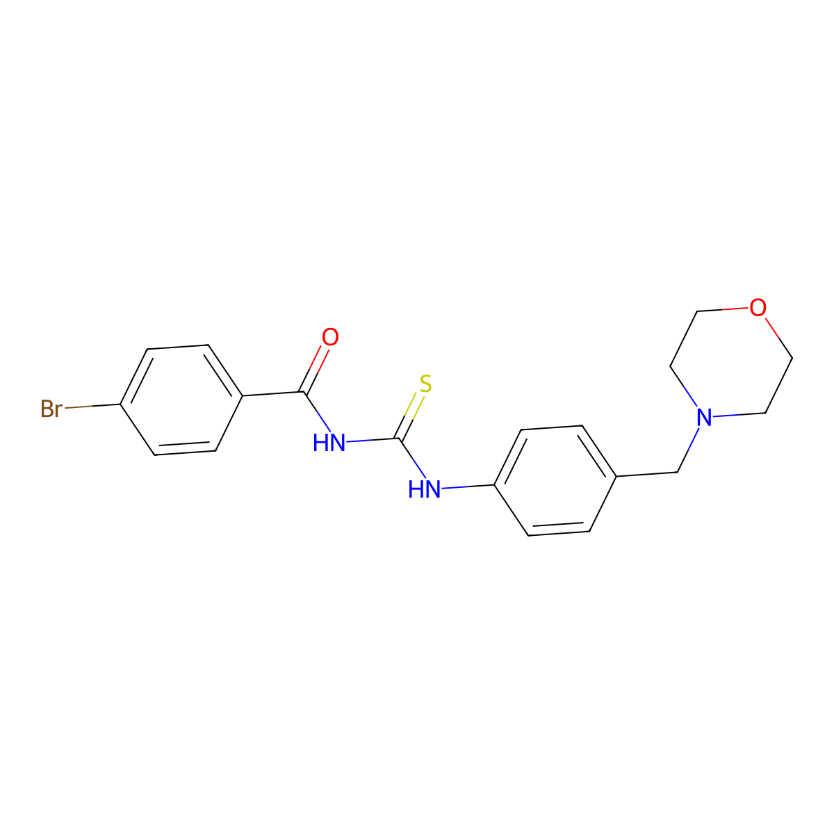 N-(4-bromobenzoyl)-N'-[4-(morpholin-4-ylmethyl)phenyl]thiourea molecular structure, CAS 638157-65-0