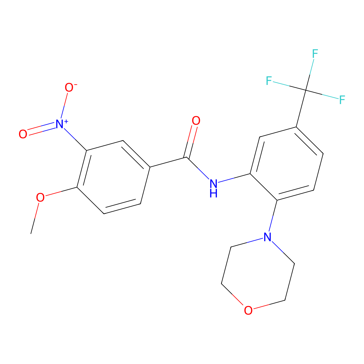 4-methoxy-N-[2-morpholin-4-yl-5-(trifluoromethyl)phenyl]-3-nitrobenzamide molecular structure, CAS 638158-09-5
