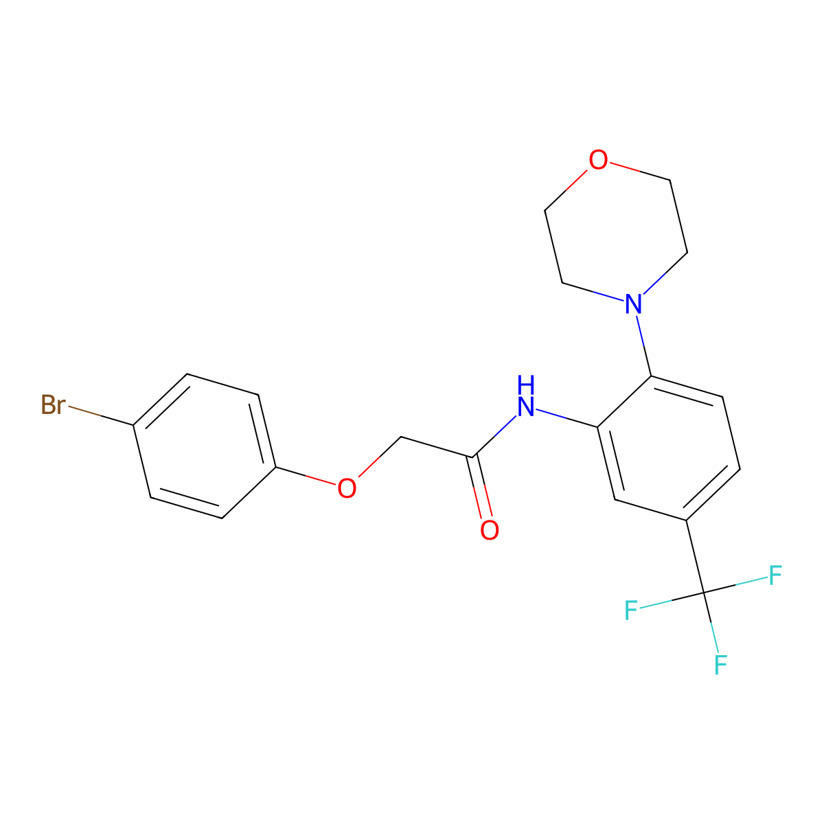 2-(4-bromophenoxy)-N-[2-morpholin-4-yl-5-(trifluoromethyl)phenyl]acetamide molecular structure, CAS 638158-69-7