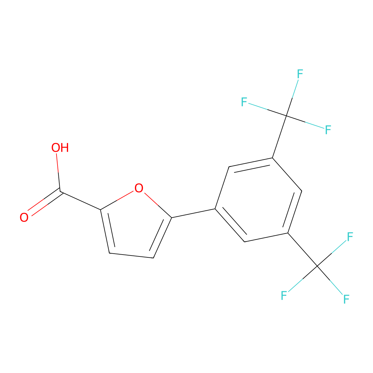 5-[3,5-bis(trifluoromethyl)phenyl]furan-2-carboxylic Acid molecular structure, CAS 638159-97-4
