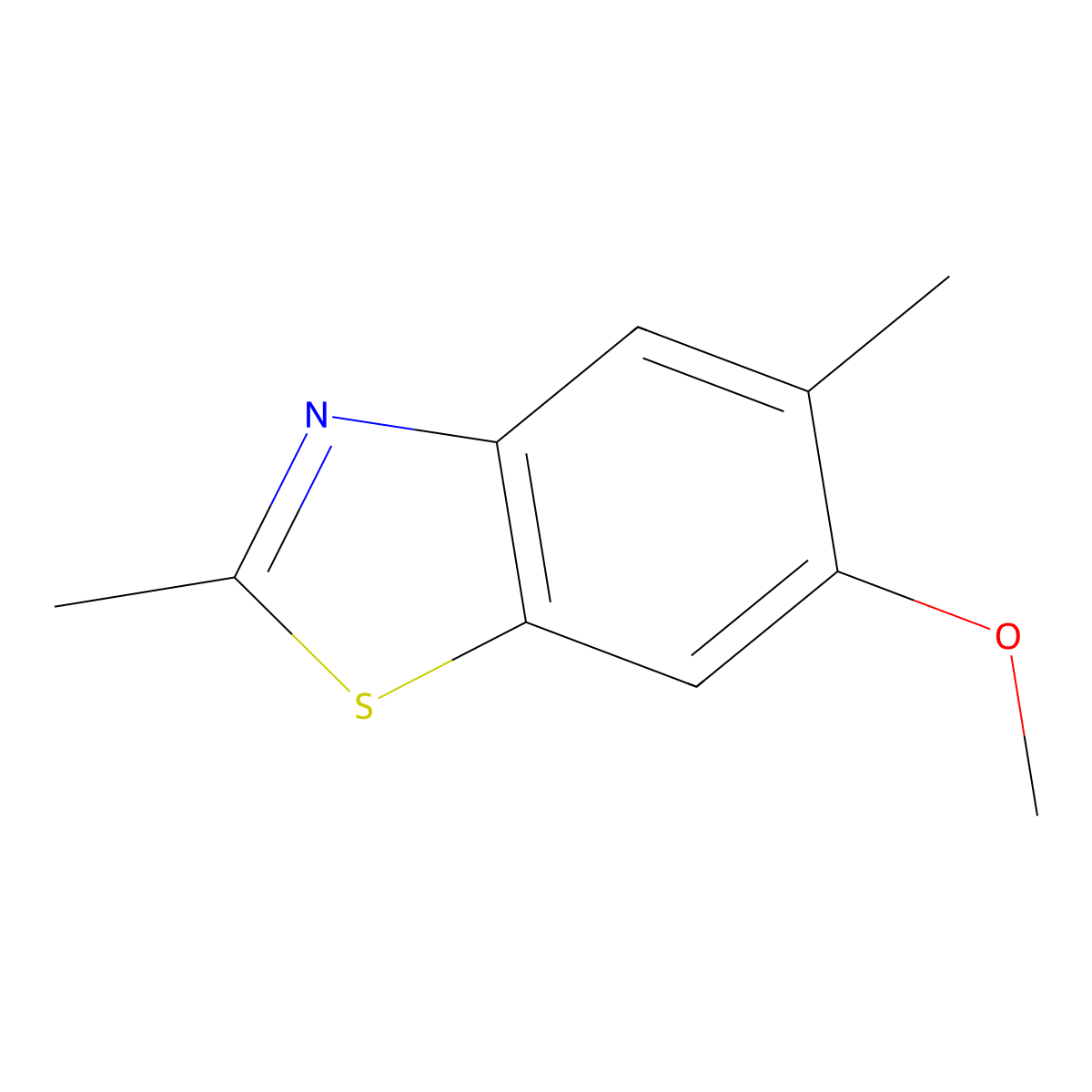 Benzothiazole, 6-methoxy-2,5-dimethyl- molecular structure, CAS 63816-00-2