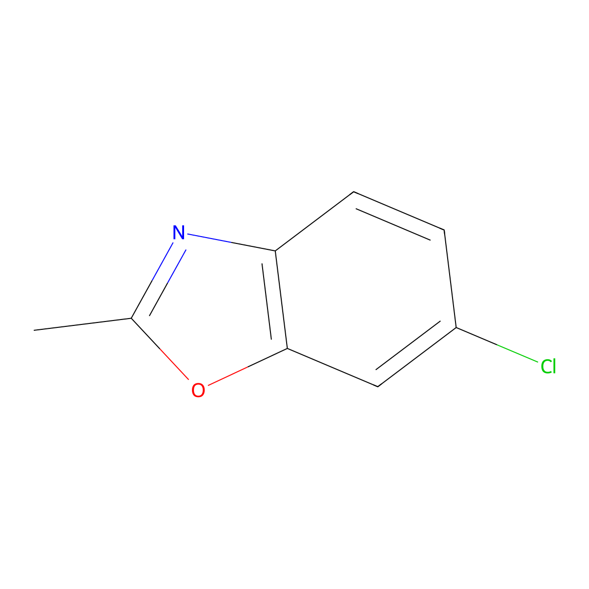 Benzoxazole, 6-chloro-2-methyl- molecular structure, CAS 63816-18-2