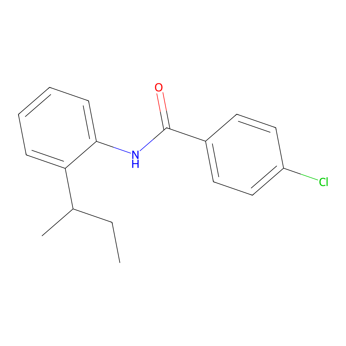 N-(2-butan-2-ylphenyl)-4-chlorobenzamide molecular structure, CAS 638160-39-1