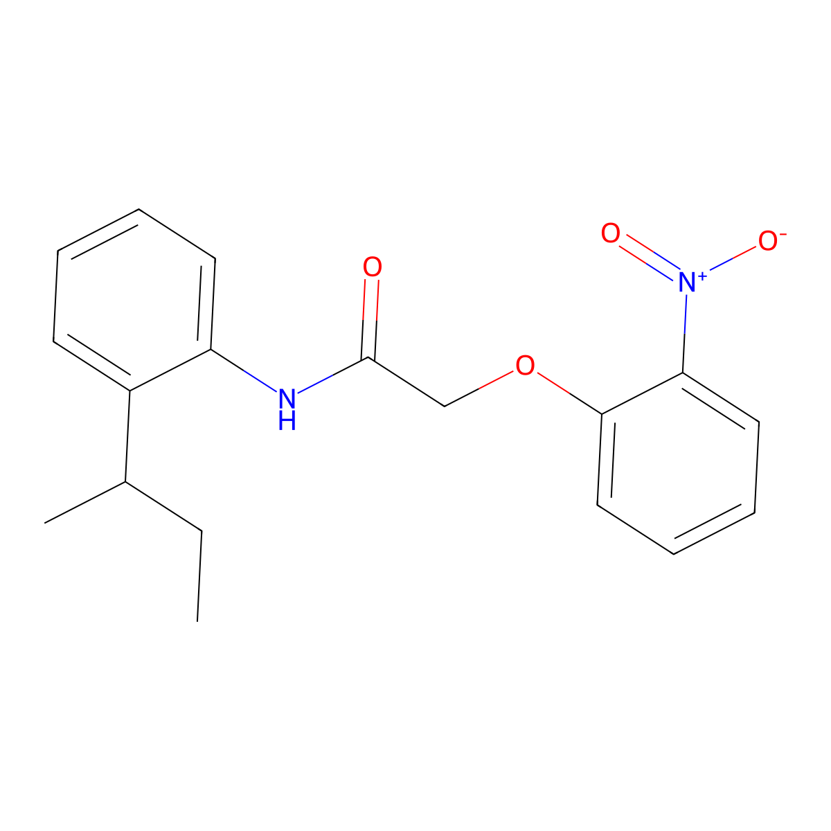N-[2-(butan-2-yl)phenyl]-2-(2-nitrophenoxy)acetamide molecular structure, CAS 638161-04-3