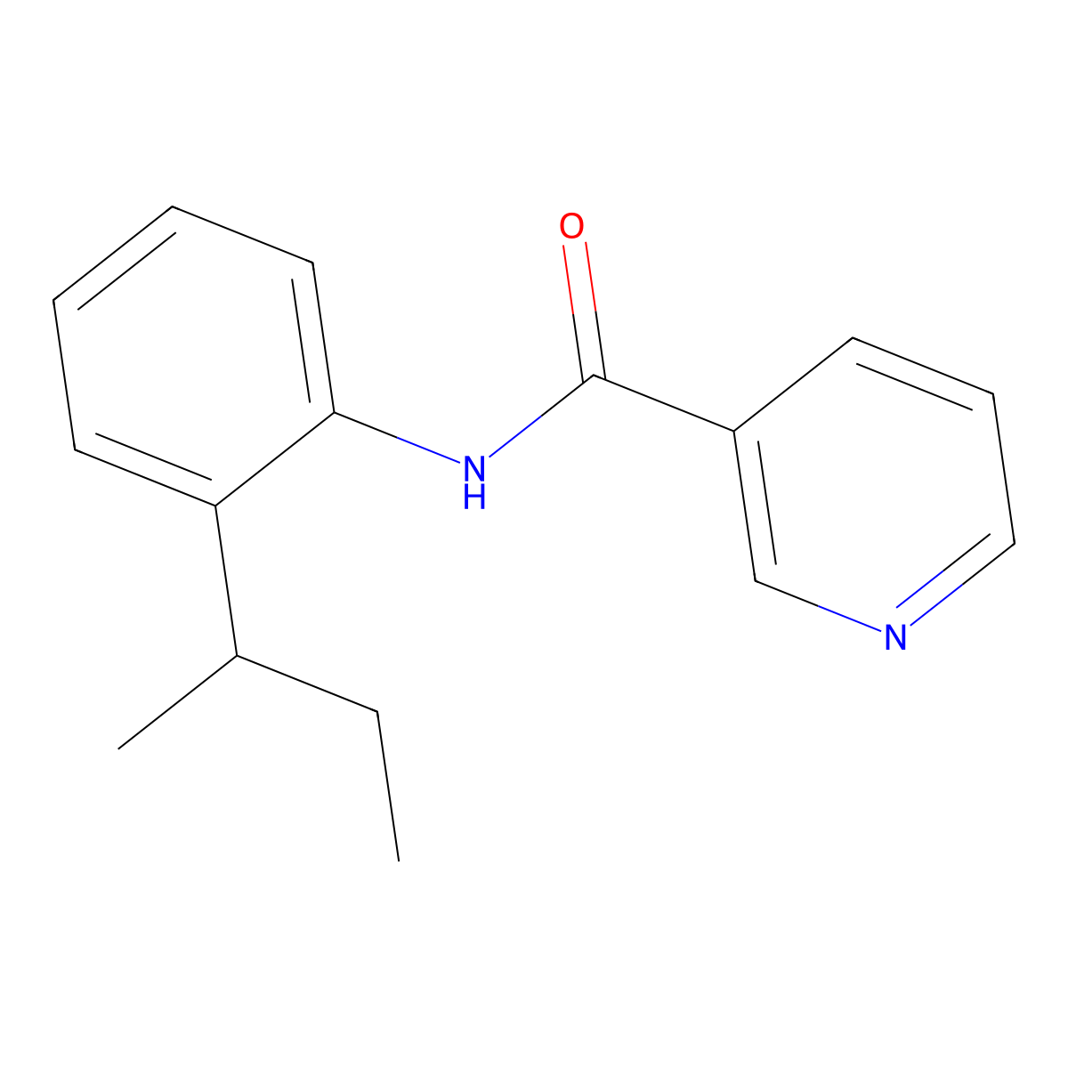 N-(2-sec-butylphenyl)nicotinamide molecular structure, CAS 638161-18-9