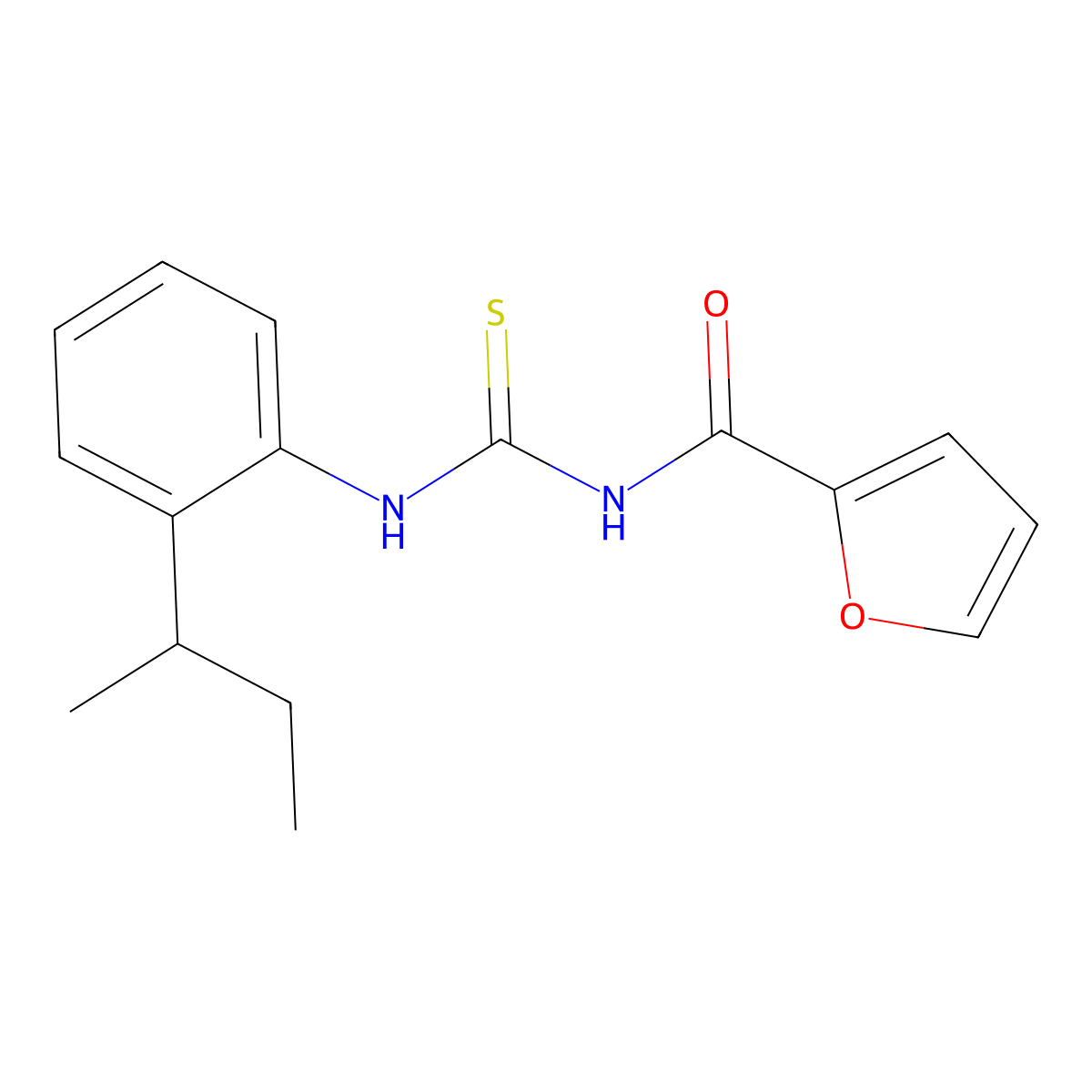 N-[(2-butan-2-ylphenyl)carbamothioyl]furan-2-carboxamide molecular structure, CAS 638161-41-8