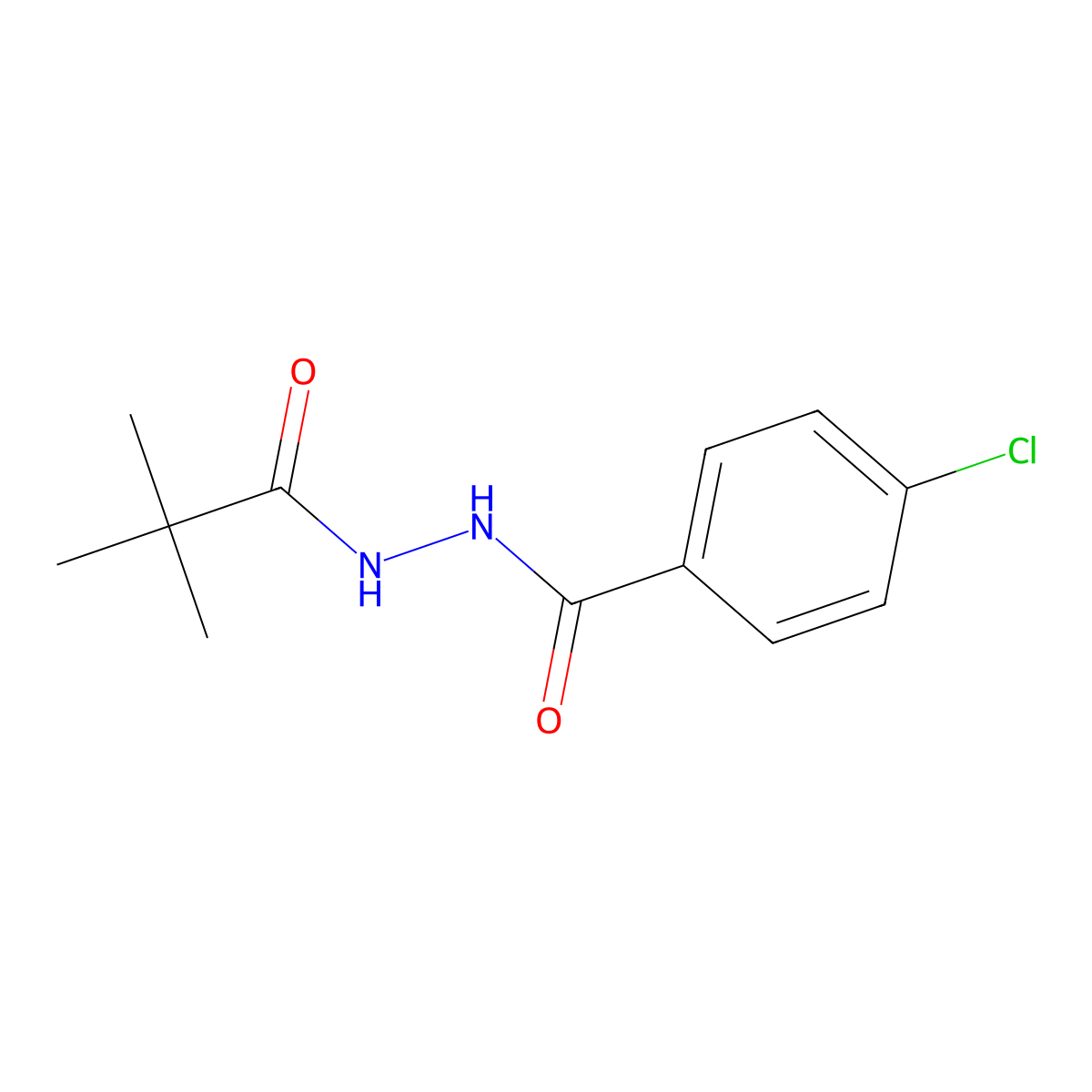 4-chloro-N'-(2,2-dimethylpropanoyl)benzohydrazide molecular structure, CAS 638162-65-9