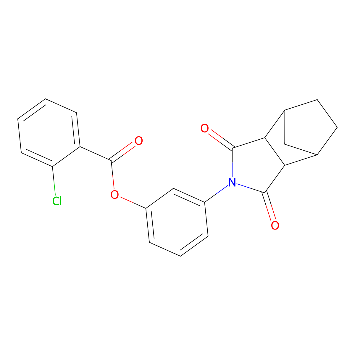 3-(1,3-dioxooctahydro-2H-4,7-methanoisoindol-2-yl)phenyl 2-chlorobenzoate molecular structure, CAS 6382-31-6