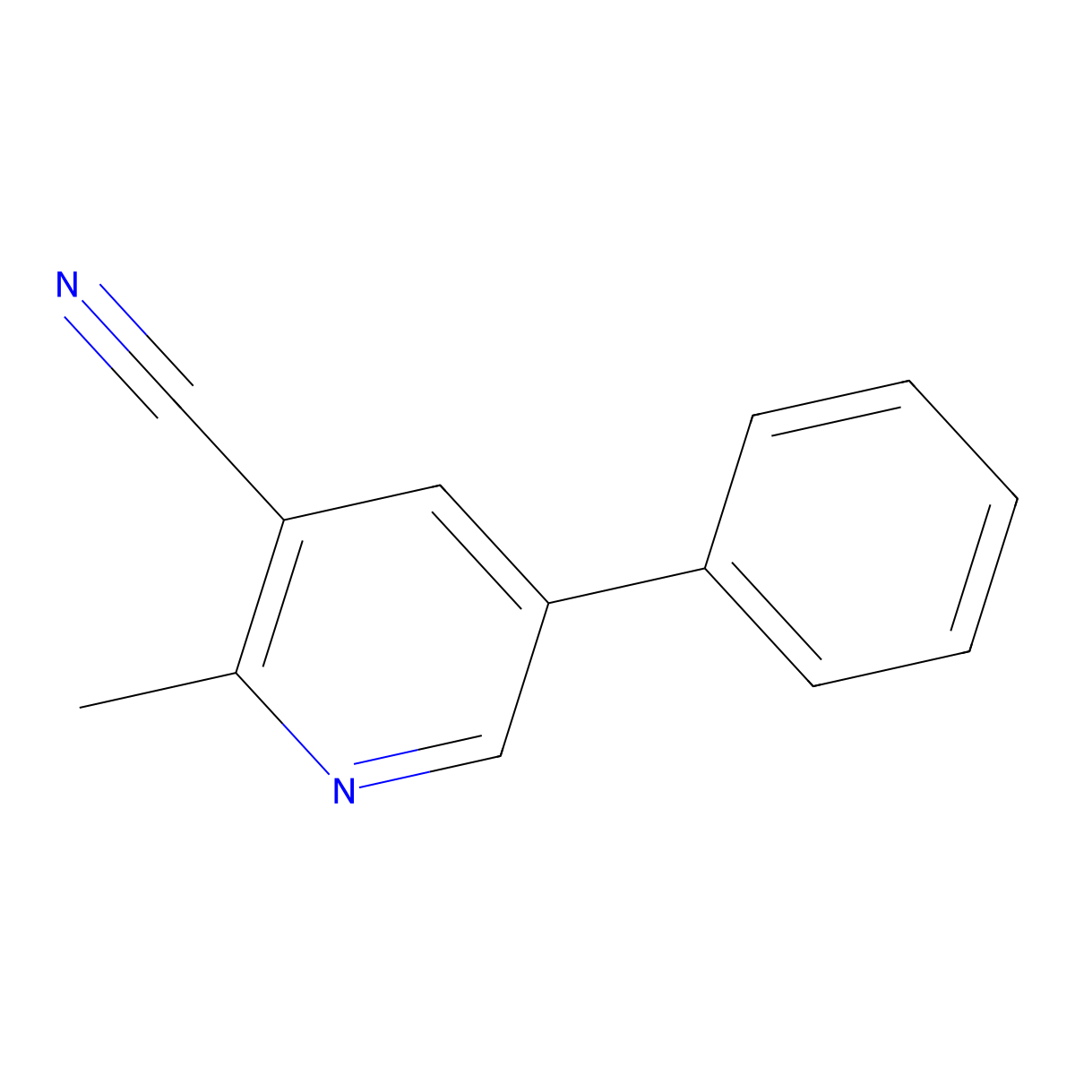 2-Methyl-5-phenylnicotinonitrile molecular structure, CAS 63820-78-0