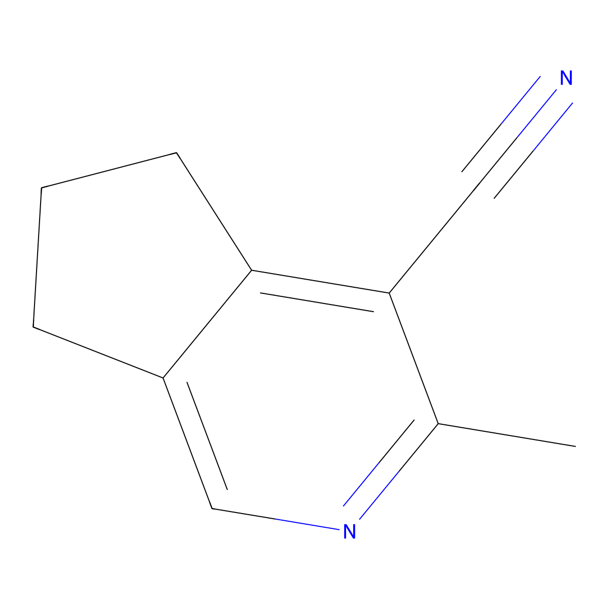 3-methyl-6,7-dihydro-5H-cyclopenta[c]pyridine-4-carbonitrile molecular structure, CAS 63820-79-1