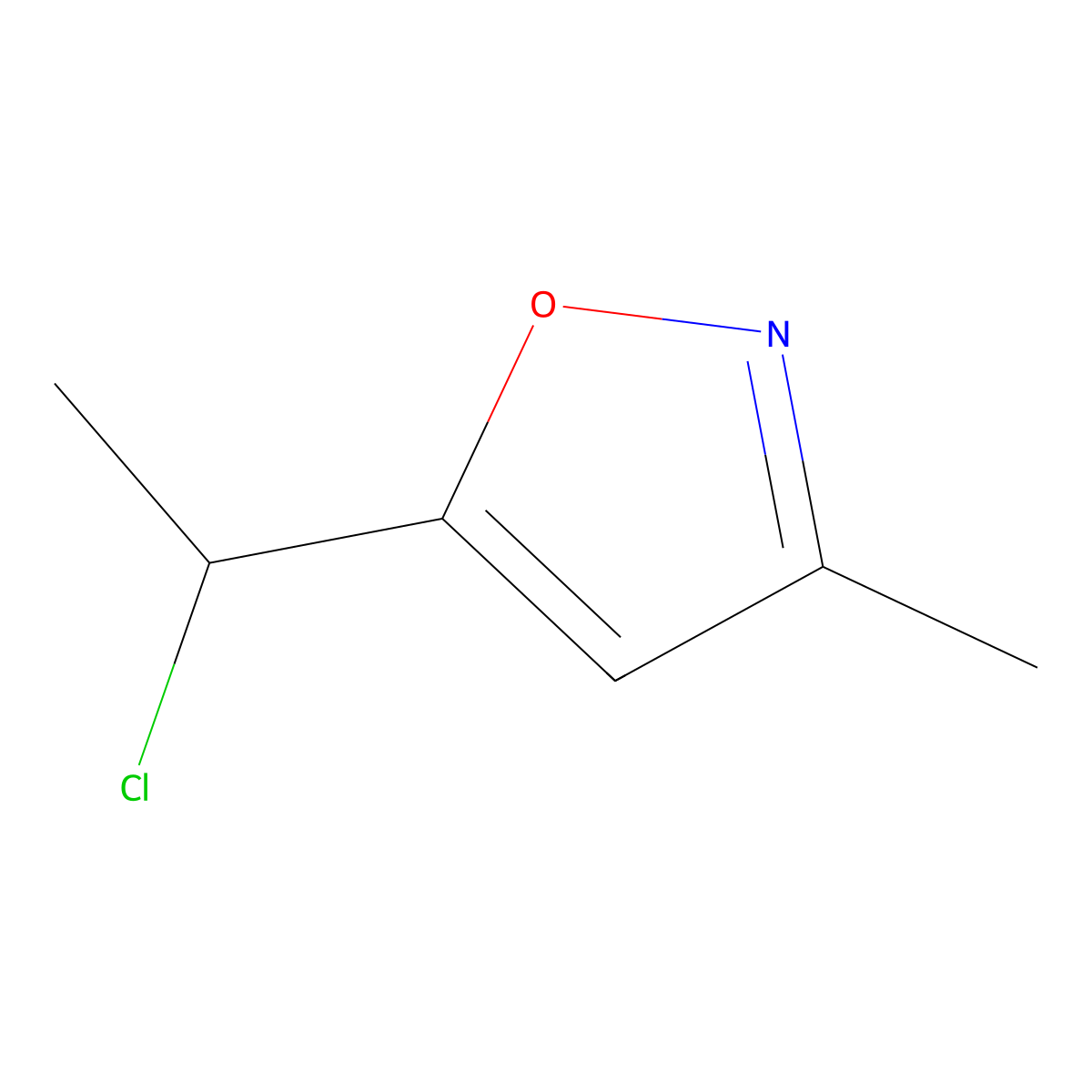 5-(1-Chloroethyl)-3-methyl-1,2-oxazole molecular structure, CAS 63820-94-0