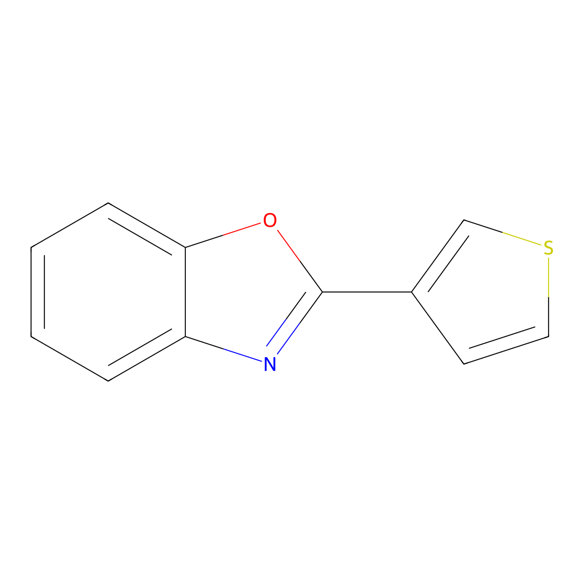 2-(Thiophen-3-yl)benzo[d]oxazole molecular structure, CAS 638213-72-6