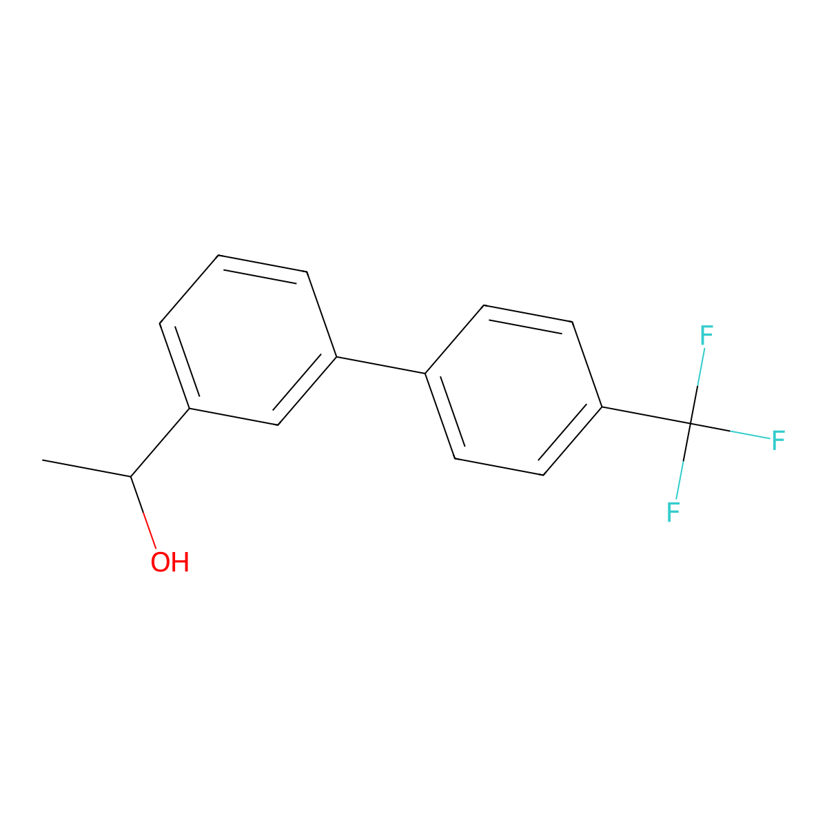 1-[4'-(Trifluoromethyl)-3-biphenylyl]ethanol molecular structure, CAS 638214-19-4
