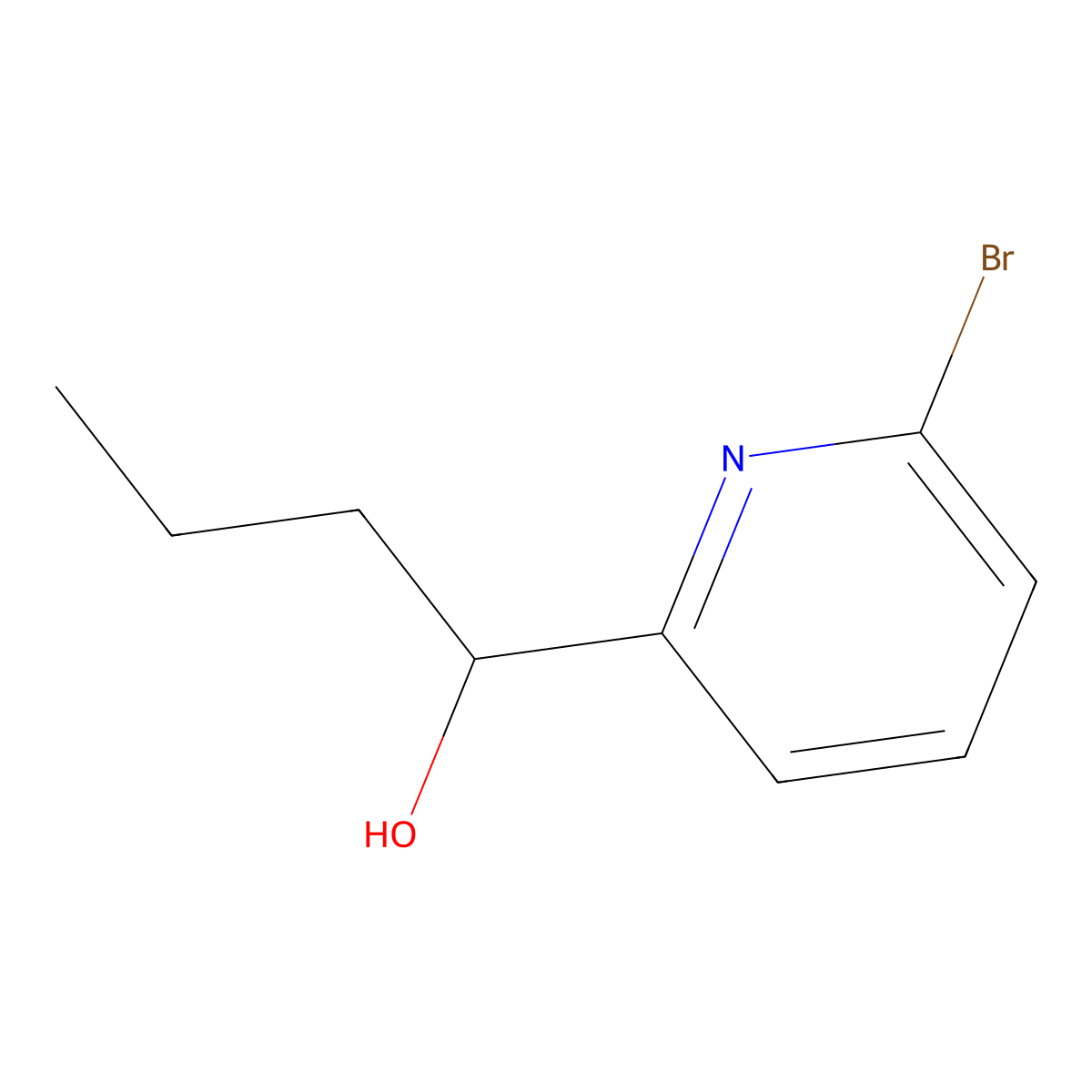 1-(6-Bromopyridin-2-yl)butan-1-ol molecular structure, CAS 638214-48-9