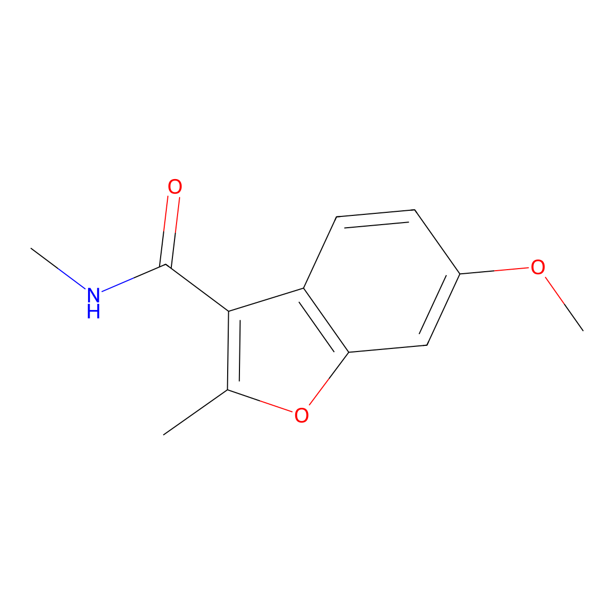 6-Methoxy-N,2-dimethylbenzofuran-3-carboxamide molecular structure, CAS 638217-07-9