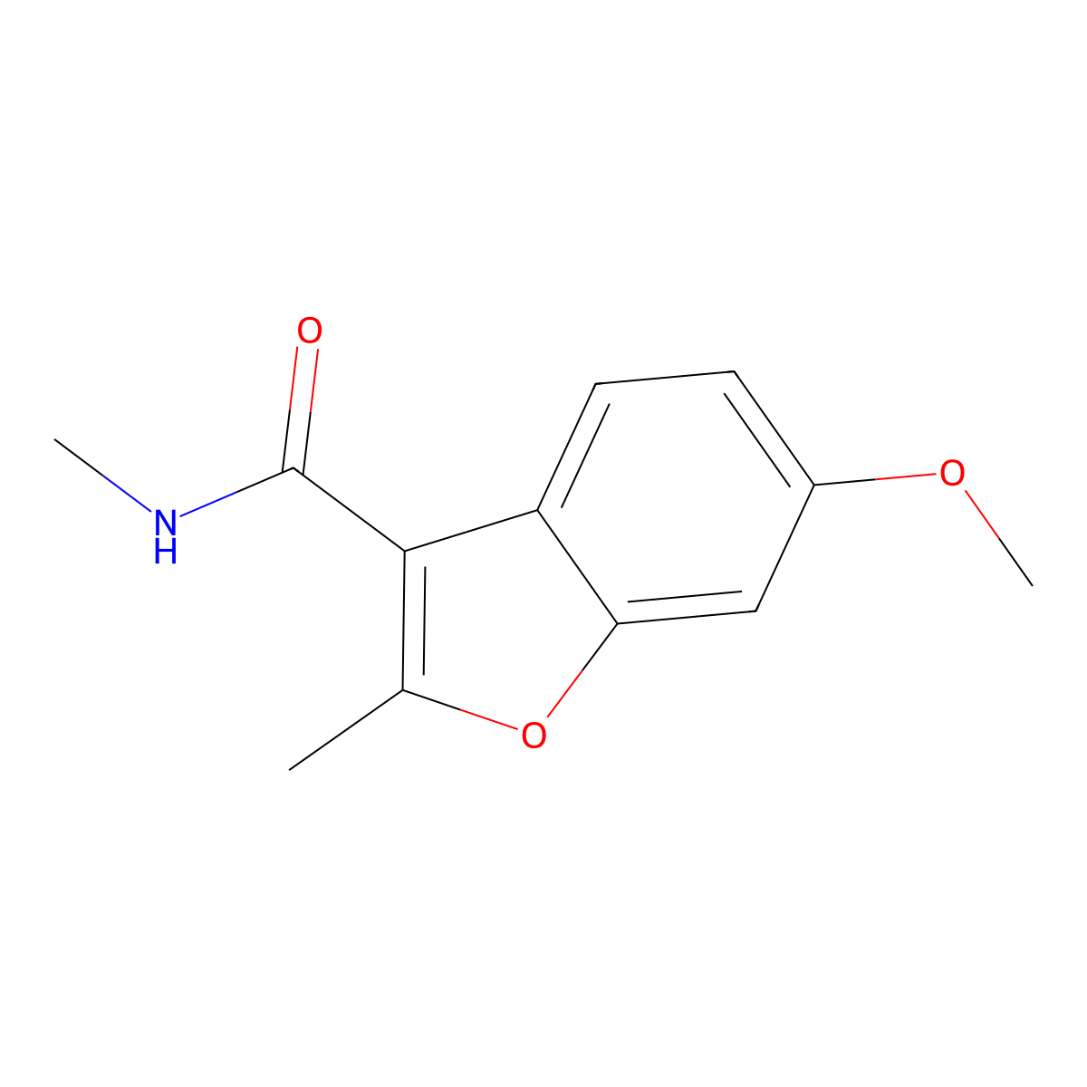 6-Methoxy-N,2-dimethylbenzofuran-3-carboxamide molecular structure, CAS 638217-07-9