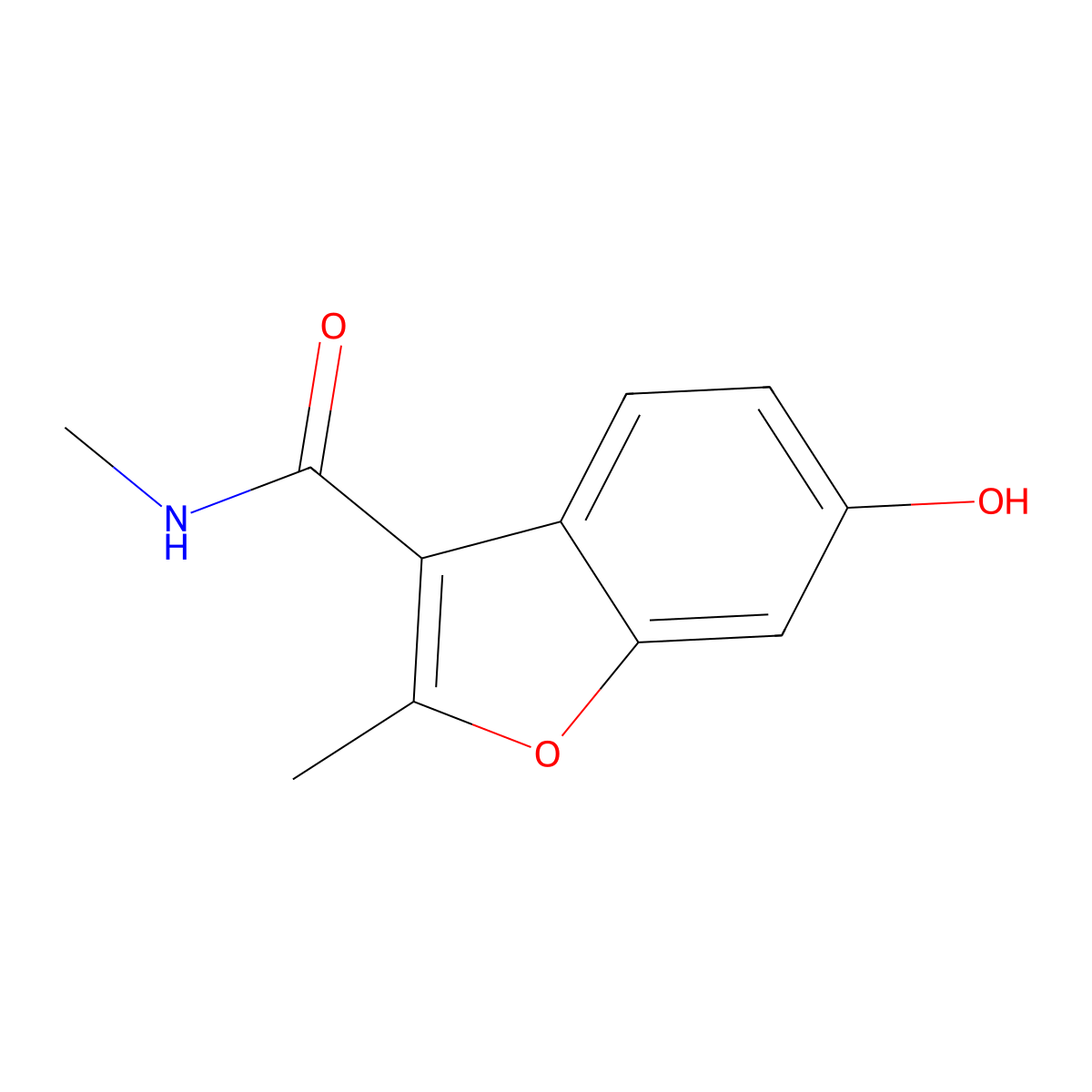 6-Hydroxy-N,2-dimethylbenzofuran-3-carboxamide molecular structure, CAS 638217-08-0