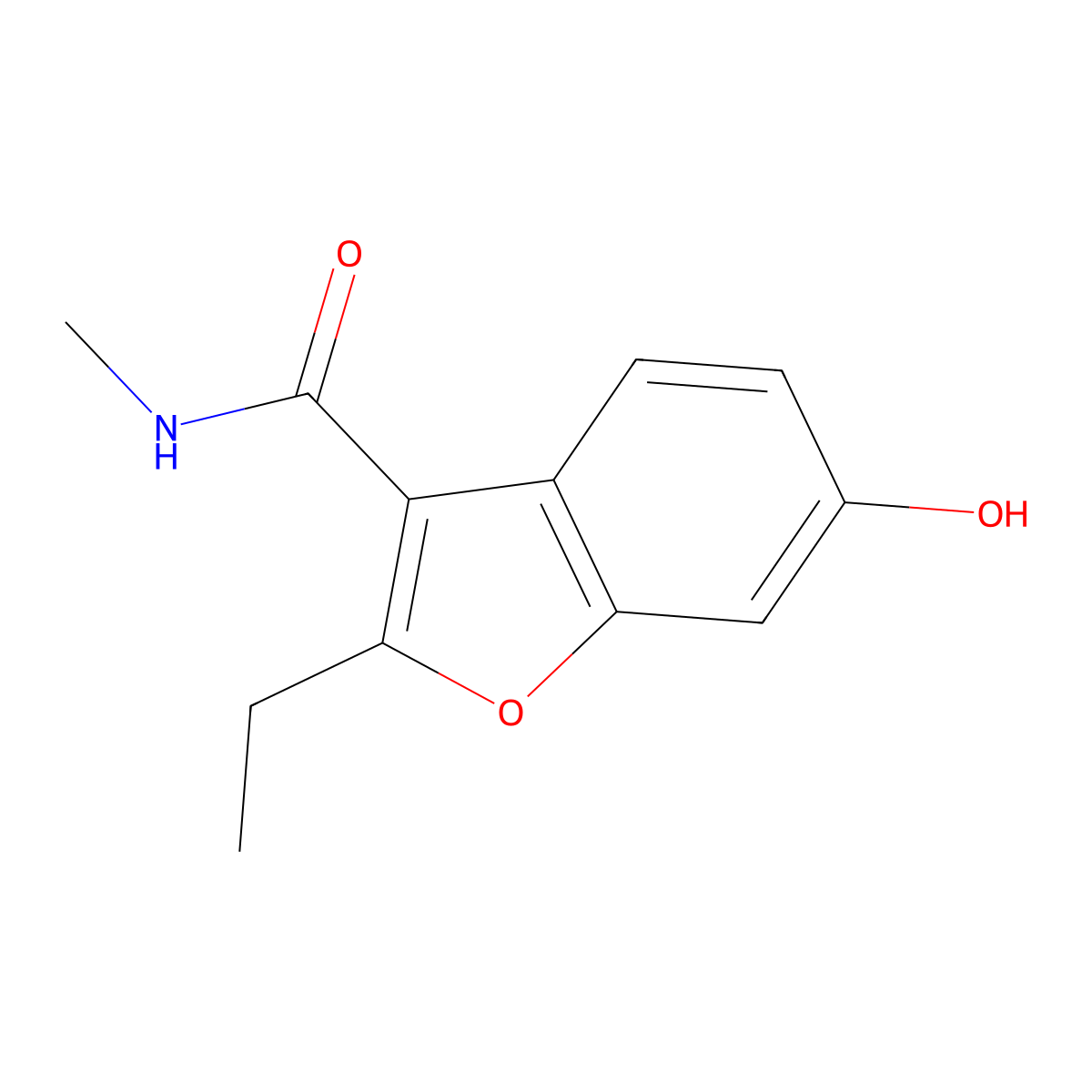 2-ethyl-6-hydroxy-N-methylbenzofuran-3-carboxamide molecular structure, CAS 638217-12-6