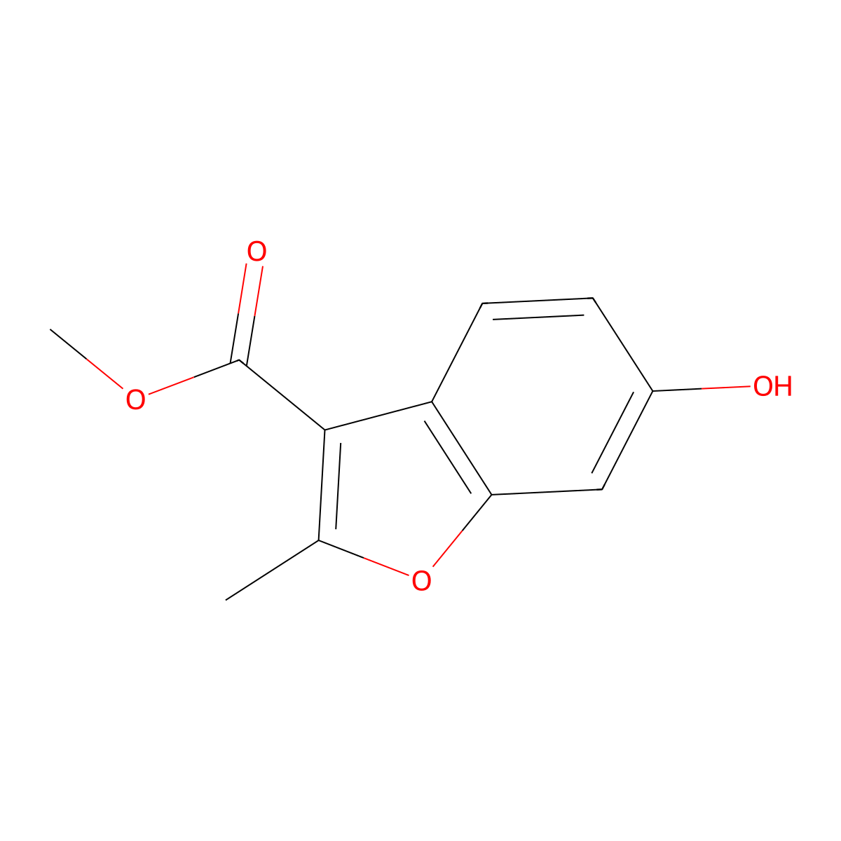 Methyl 6-hydroxy-2-methylbenzofuran-3-carboxylate molecular structure, CAS 638218-70-9